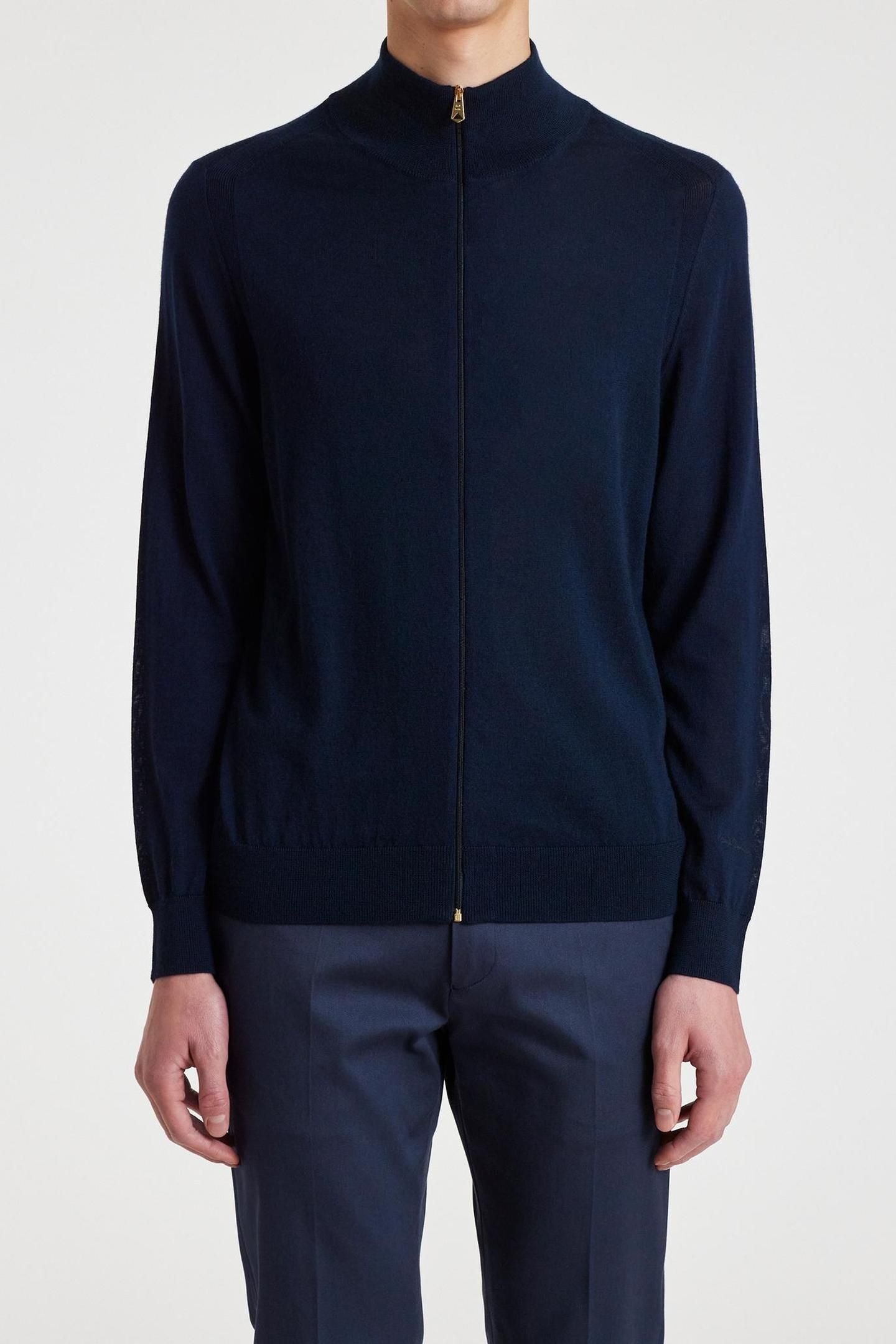 MENS CARDIGAN ZIP THRU VERY DARK NAVY 2
