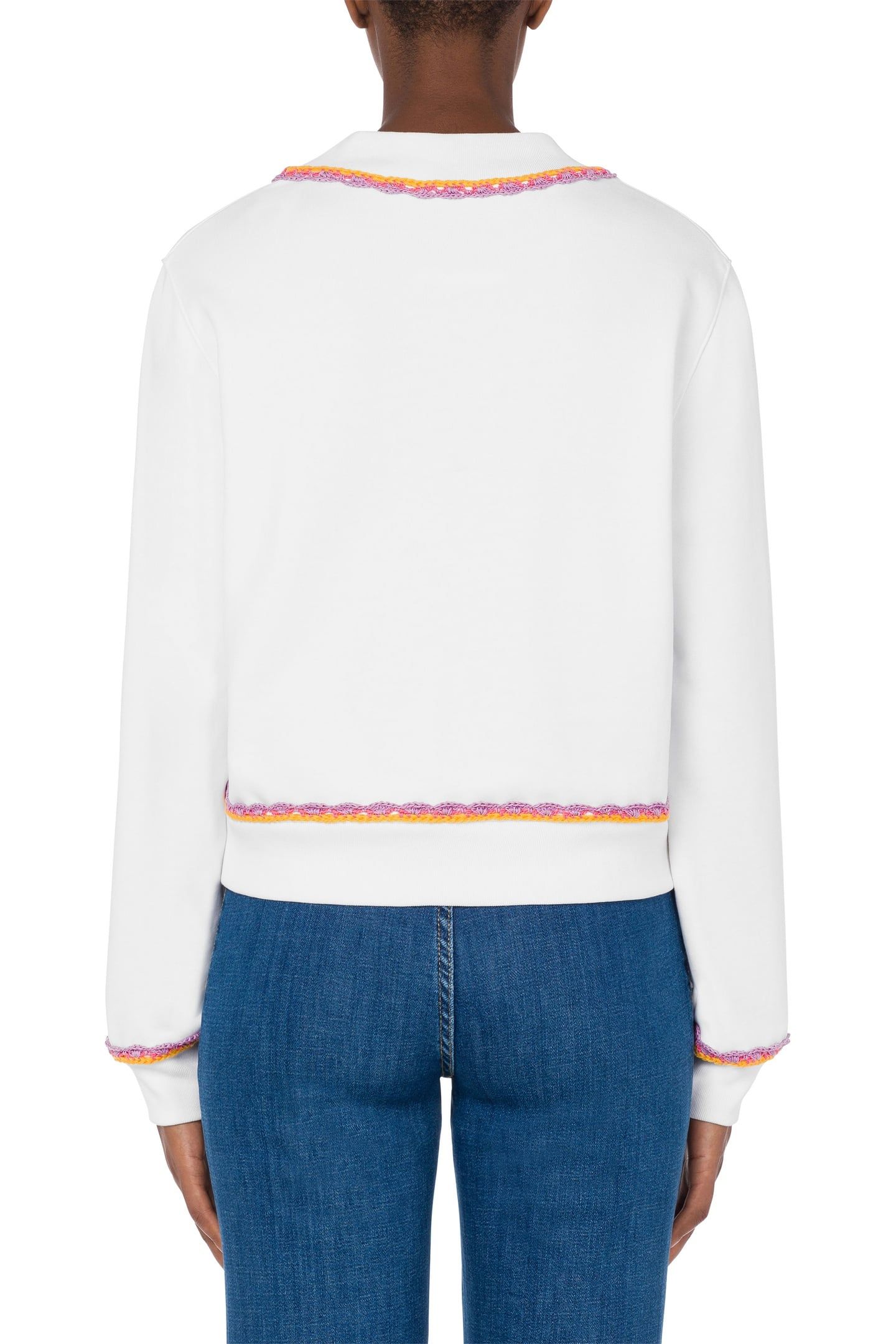 ORGANIC COTTON SWEATSHIRT CROCHET DETAILS WHITE 2