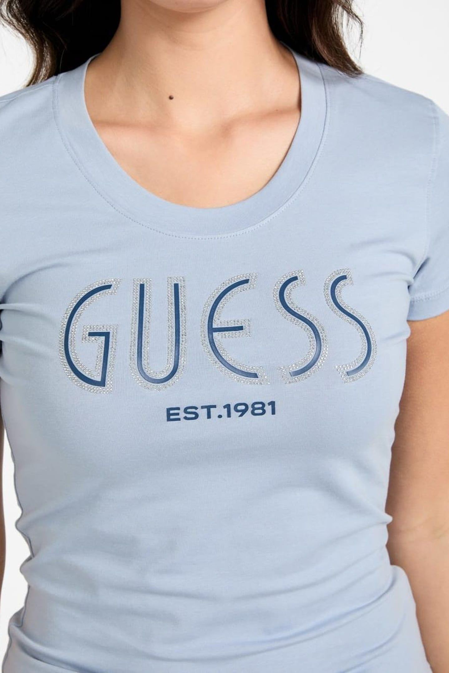 CN SS GUESS LOGO TEE NIMBUS BLUE 10