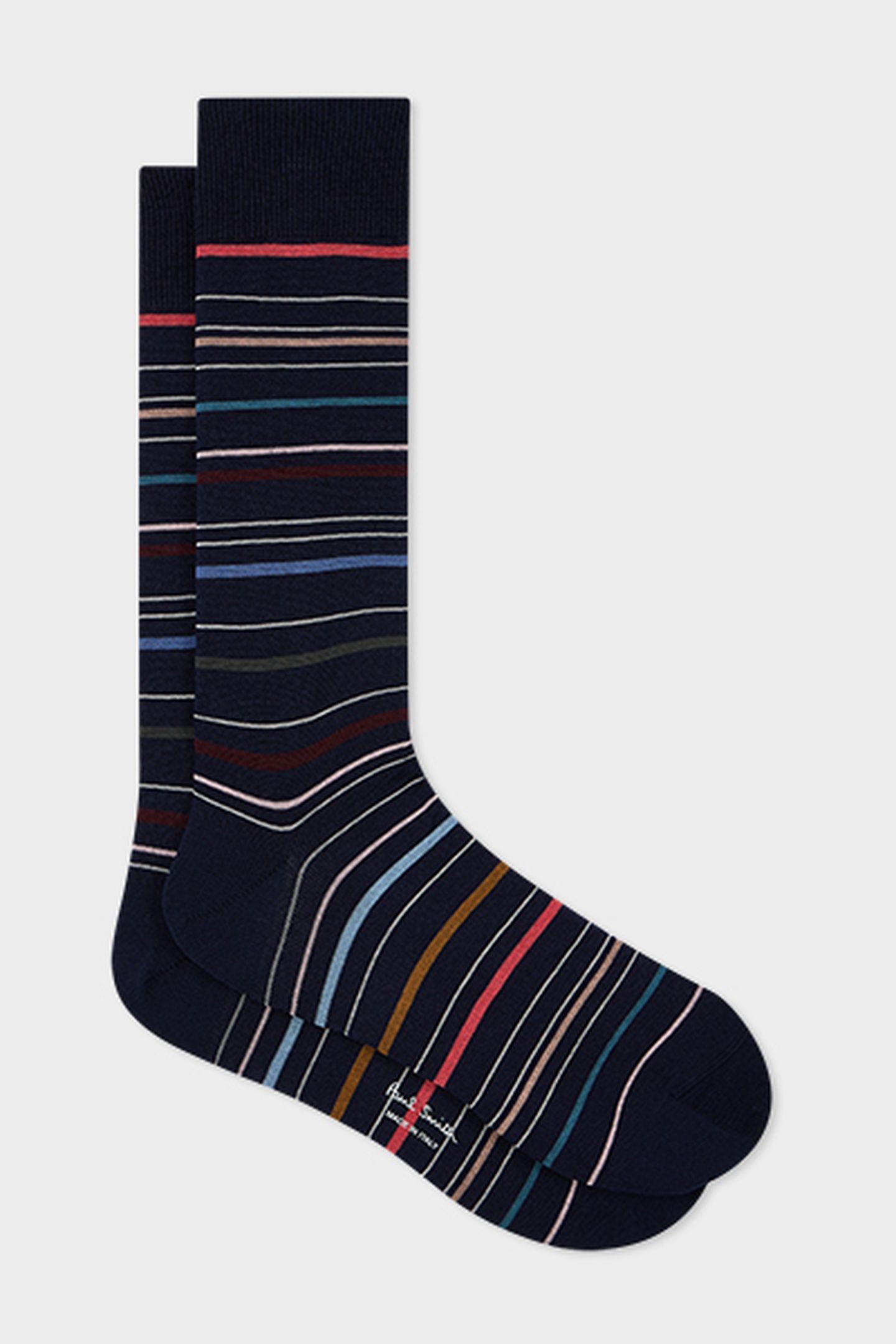 MEN SOCK PENCIL STRP NAVY 2