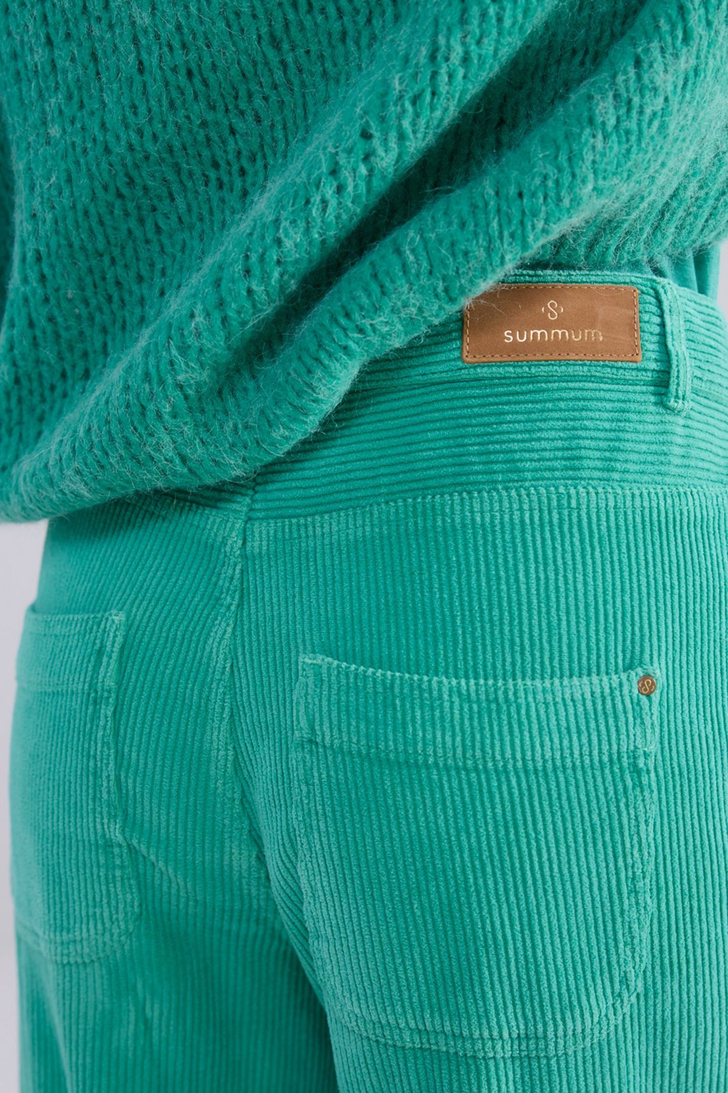 FLARED PANTS FLUID STRETCH CORD PEACOCK 3