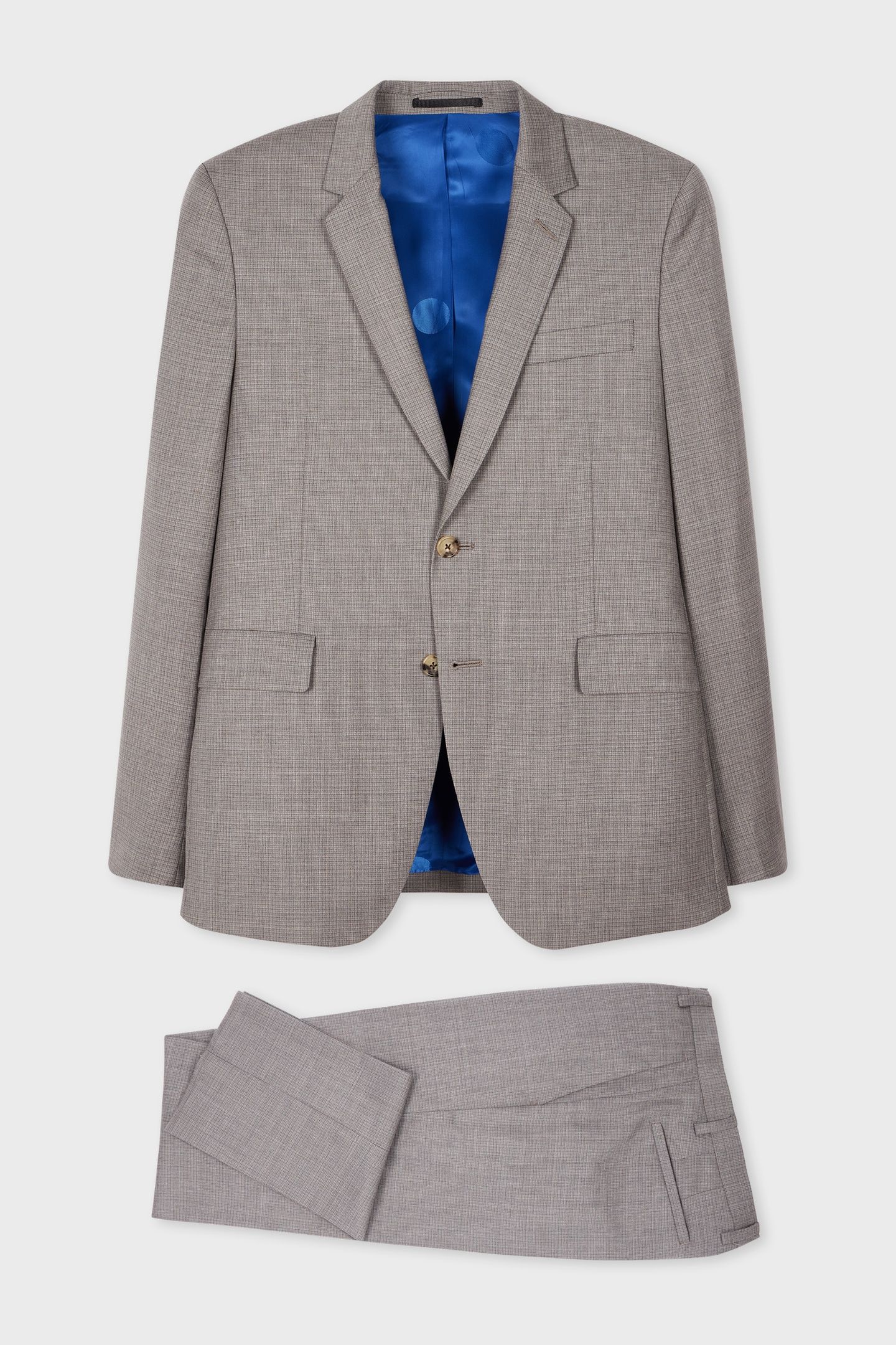 MENS SLIM FIT 2 BUTTON SUIT GREY MELANGE 1