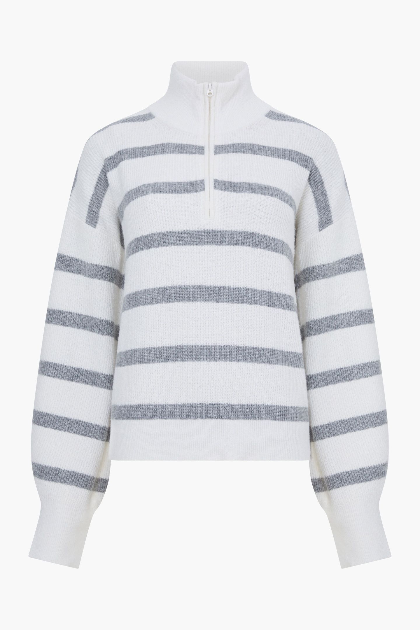 VHARI HALF KNIT JUMPER SU WHITE/MID GREY ME 3