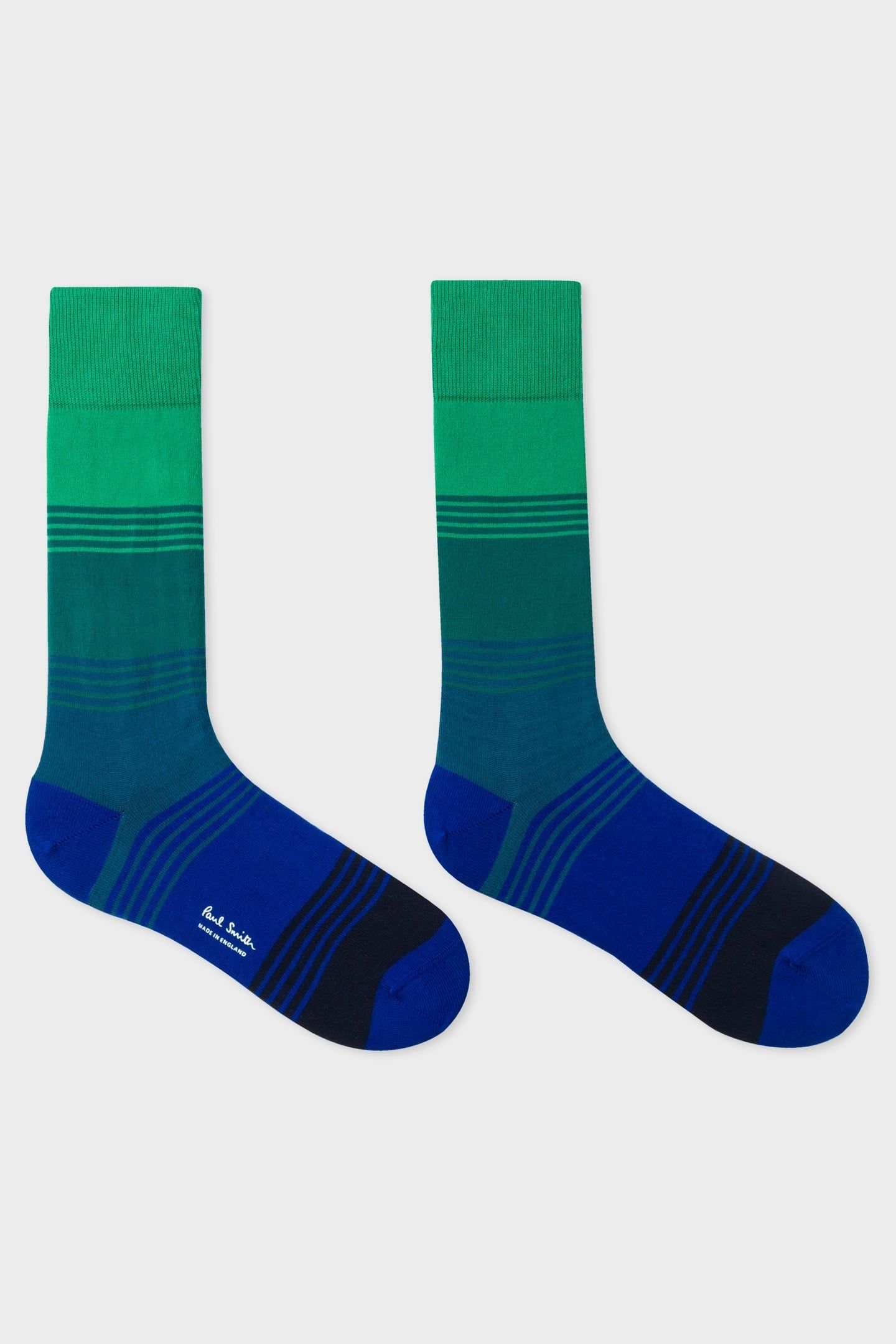 MEN SOCK GRADED STRIPE BOTTLE GREEN 1