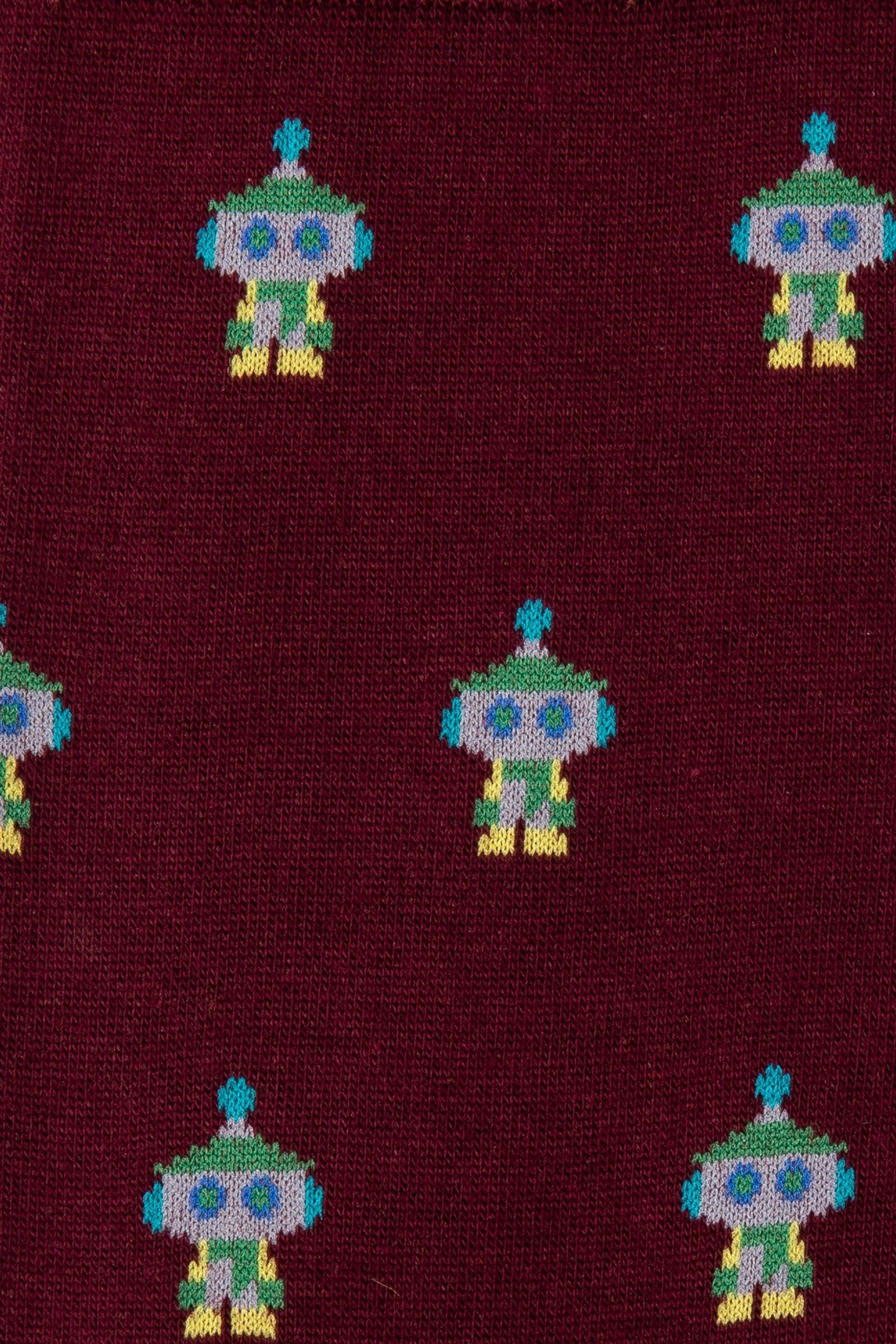 MEN SOCK YEN ROBOTS BURGUNDY/ BORDE 7