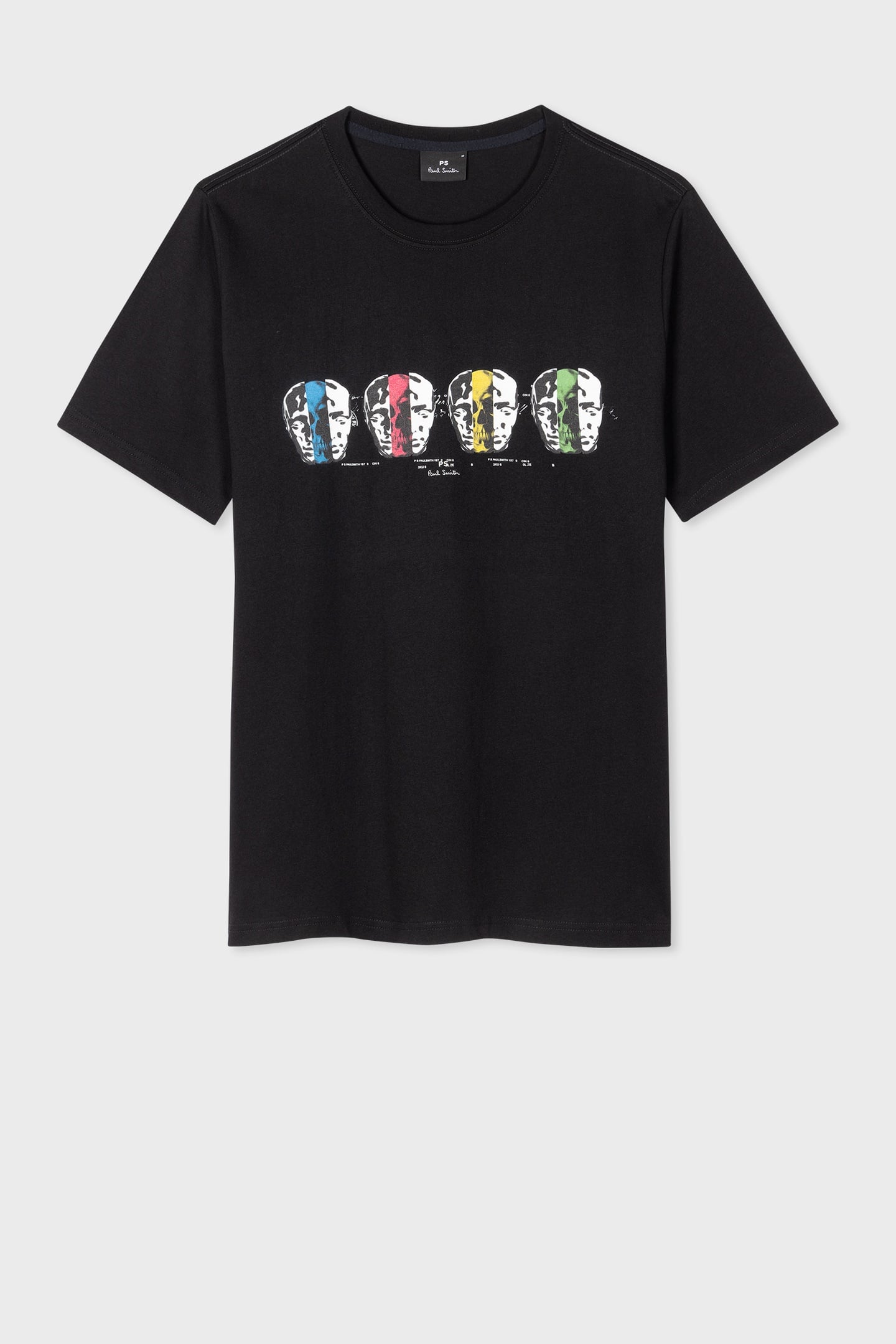 MENS REG FIT T SHIRT FACES MULTI BLACK 3