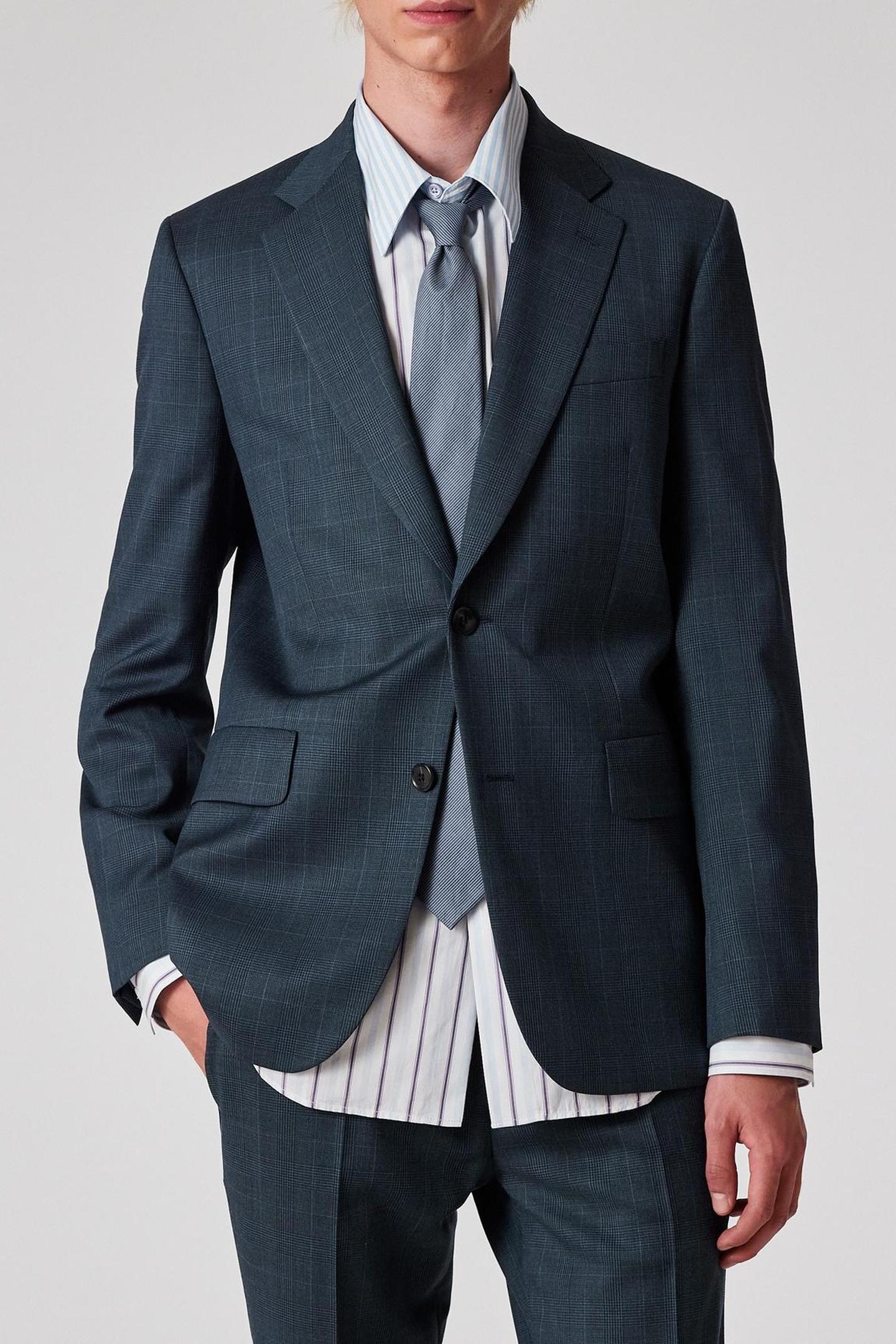 MENS TAILORED FIT 2 BUTTON JACKET PETROL GREEN 1