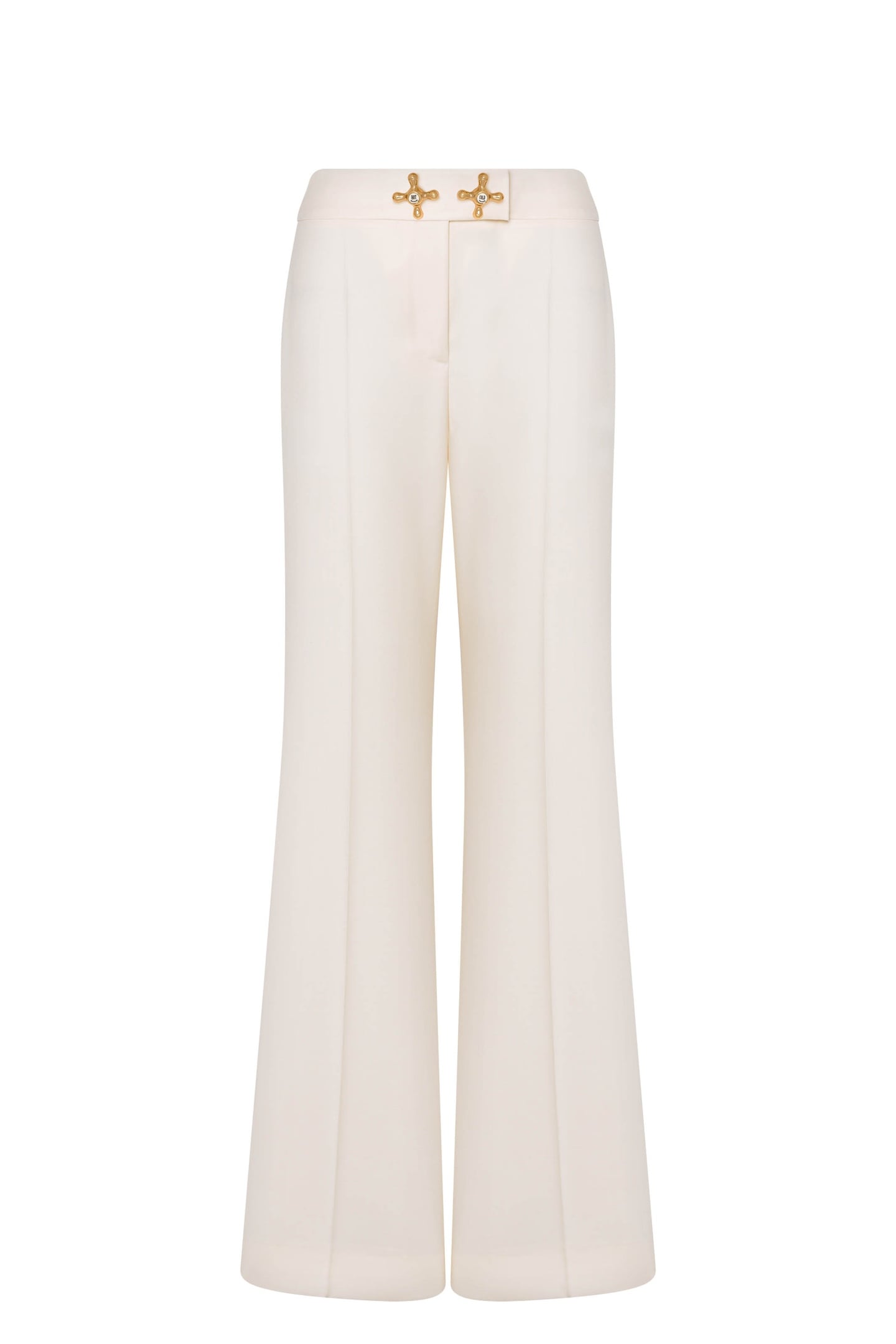 WOOL TWILL TROUSERS FAUCET DETAILS WHITE 3
