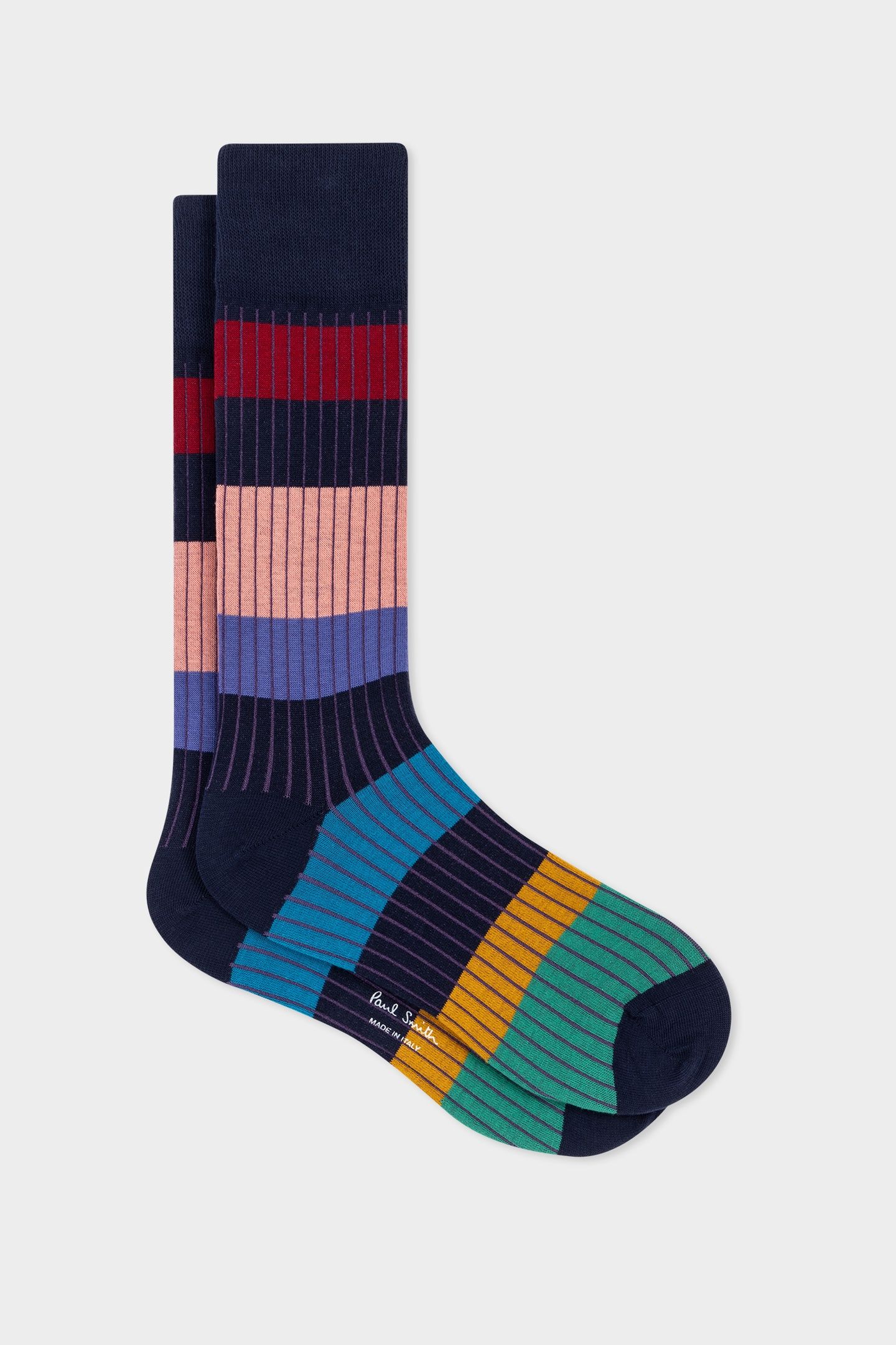 MEN SOCK ERROL STRIPE NAVY 2