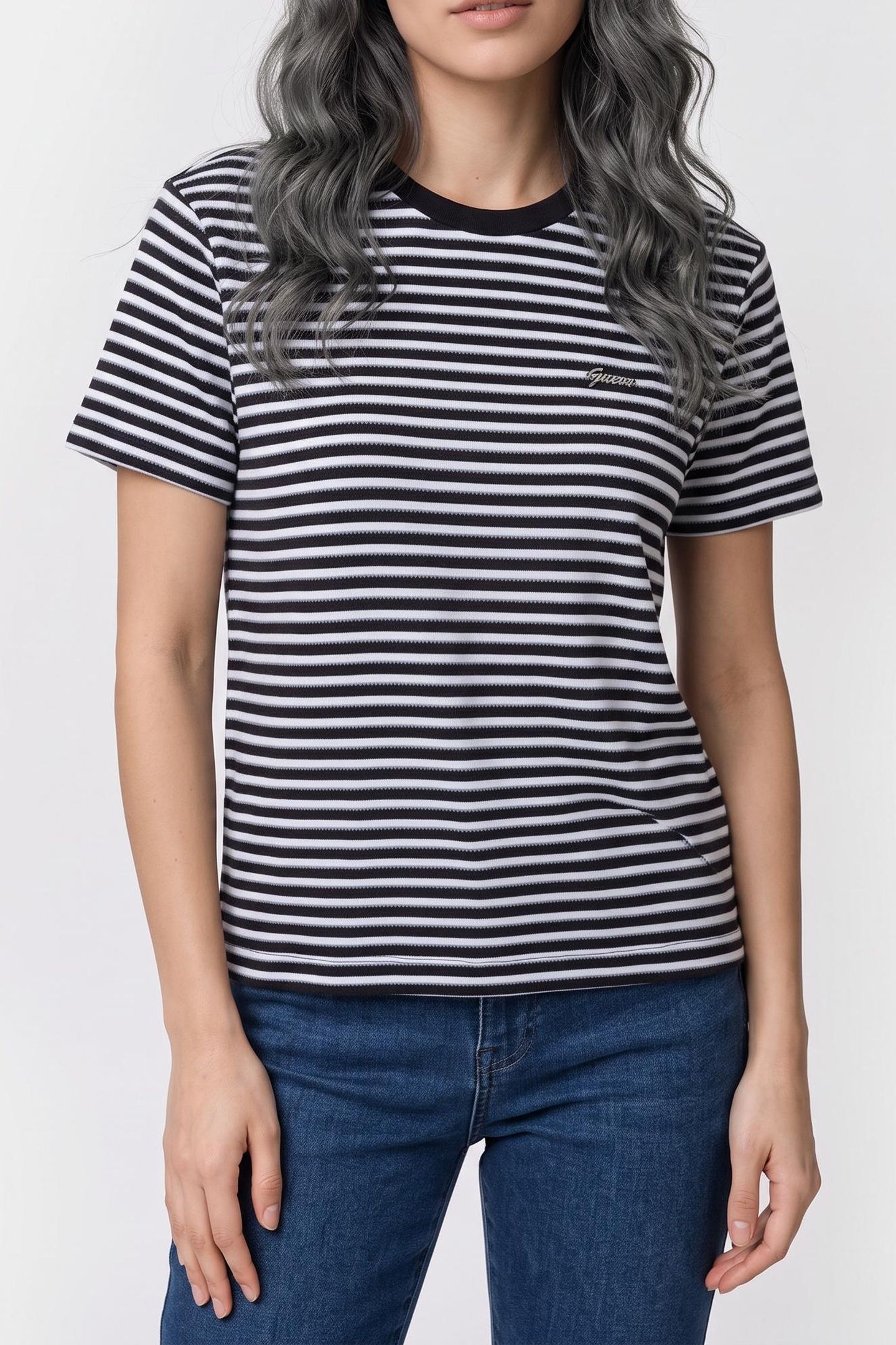 SS SARA STRIPED TOP BLUE LGT BLUE WHITE 1