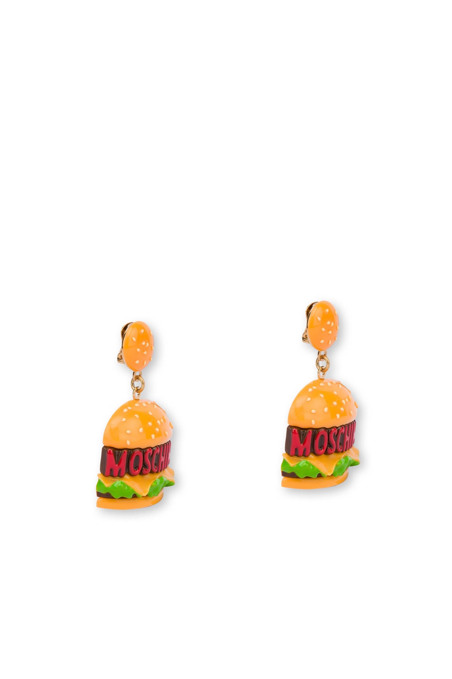 MOSCHINO HAMBURGER EARRINGS GOLD 2