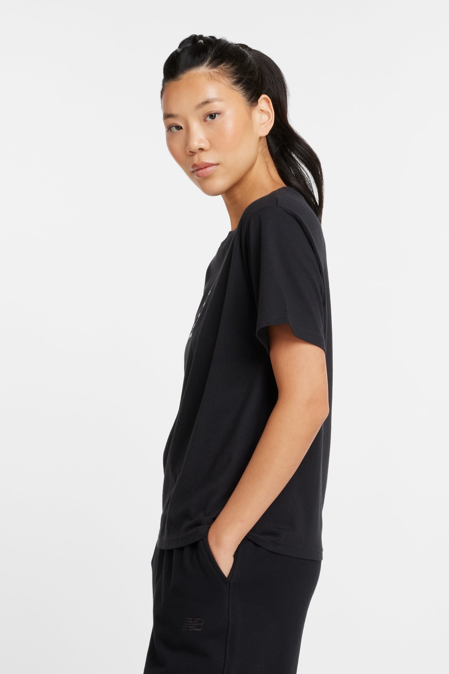 SPORT JERSEY RELAXED LOGO T-SHIRT BLACK 4