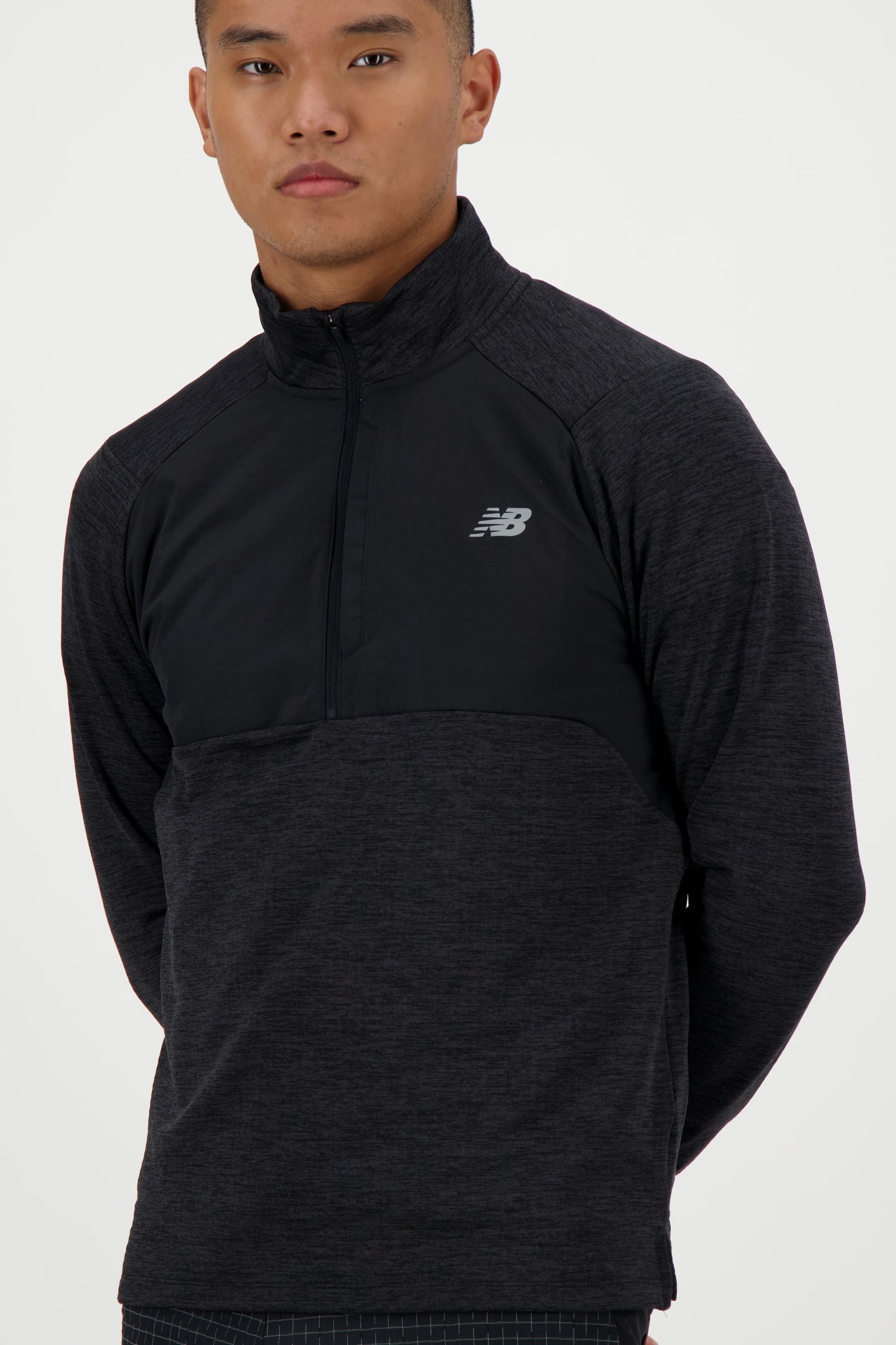 RC ESSENTIAL HEAT GRID 1/2 ZIP BLACK 1