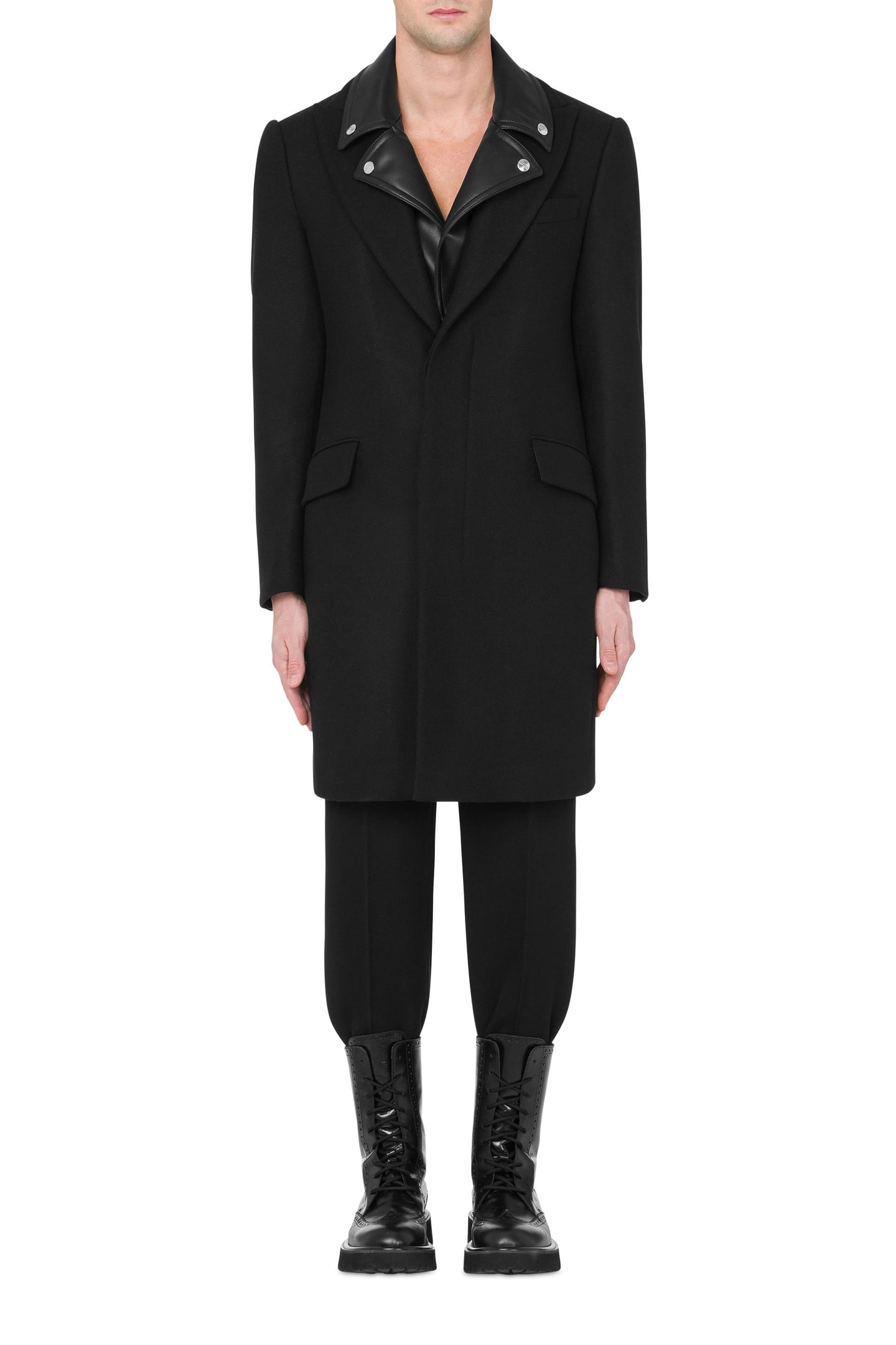 BIKER DETAILS CLOTH COAT BLACK 1