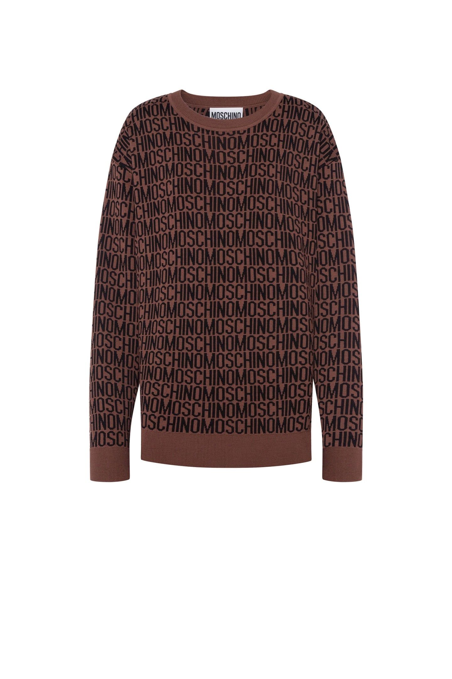 ALLOVER LOGO WOOL PULLOVER BROWN 3