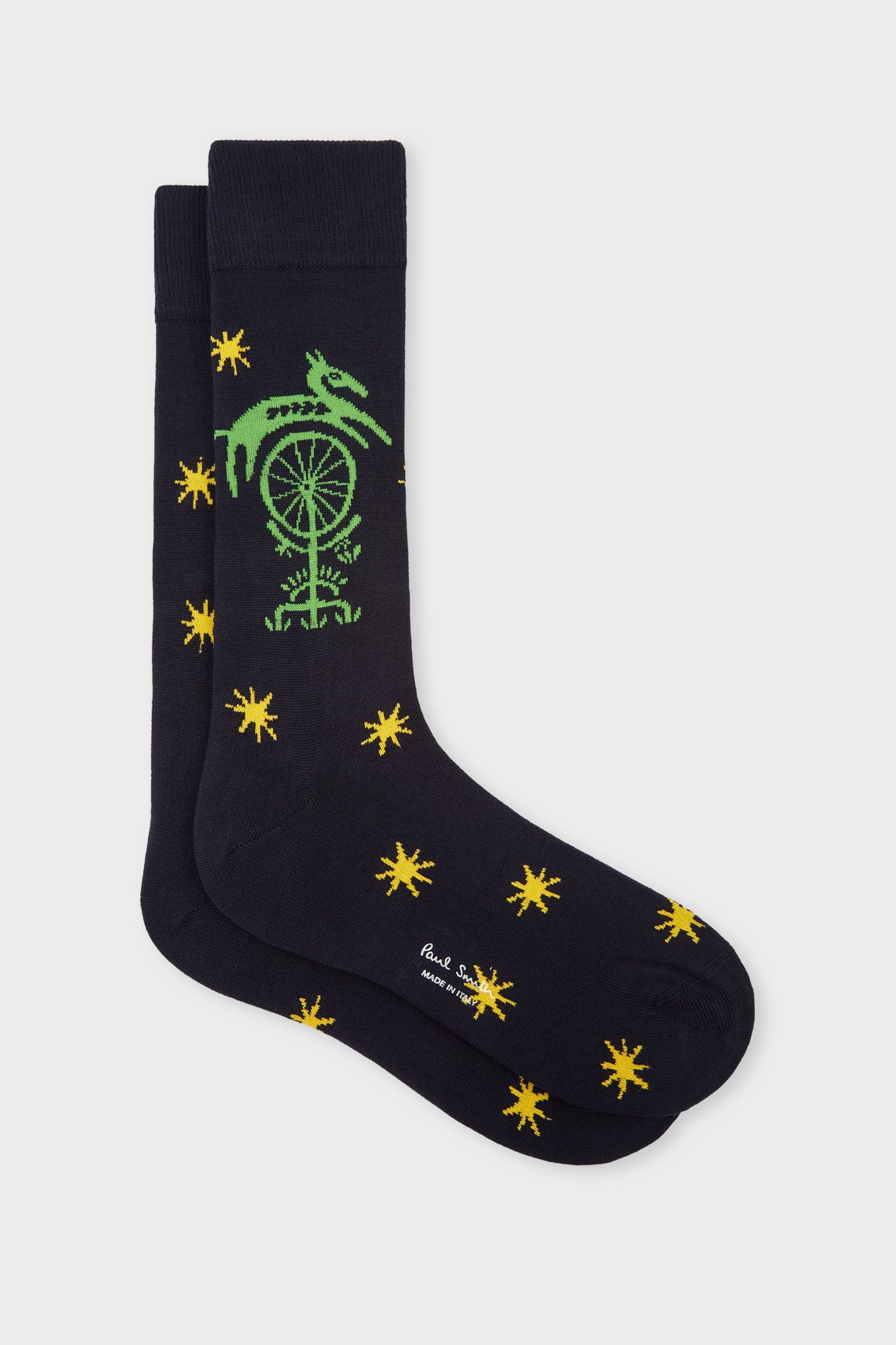 MEN SOCK FOLK STARS NAVY 2