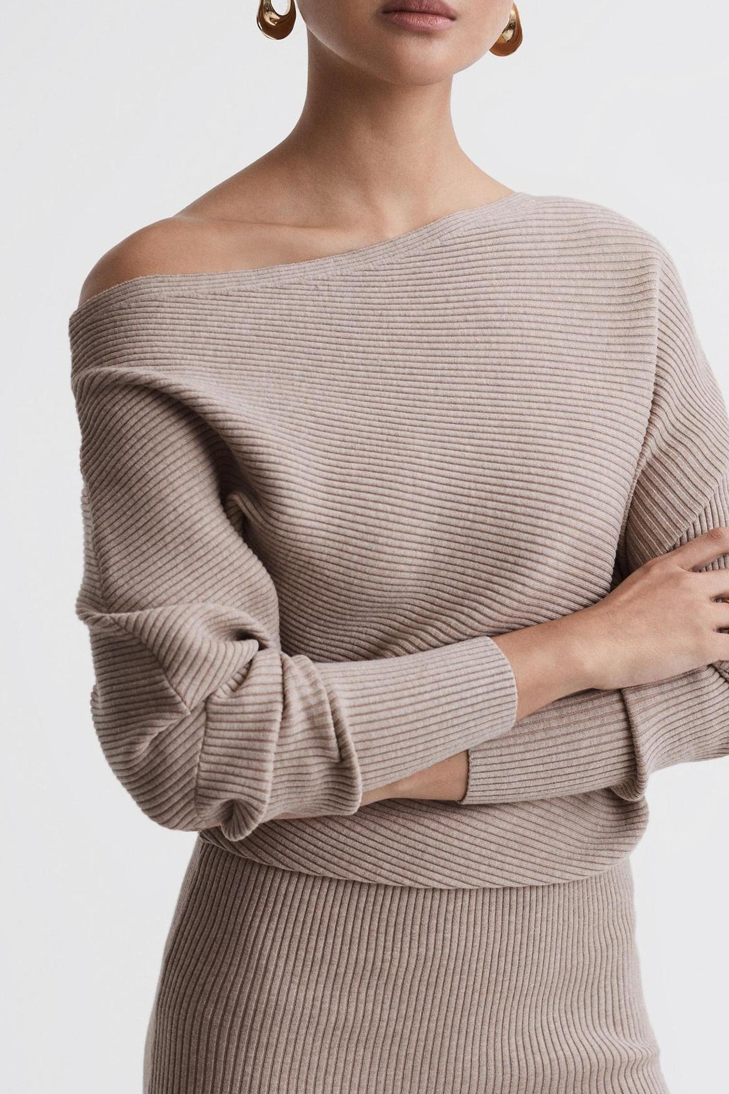 DRAPE KNITTED BODYCON NEUTRAL 5