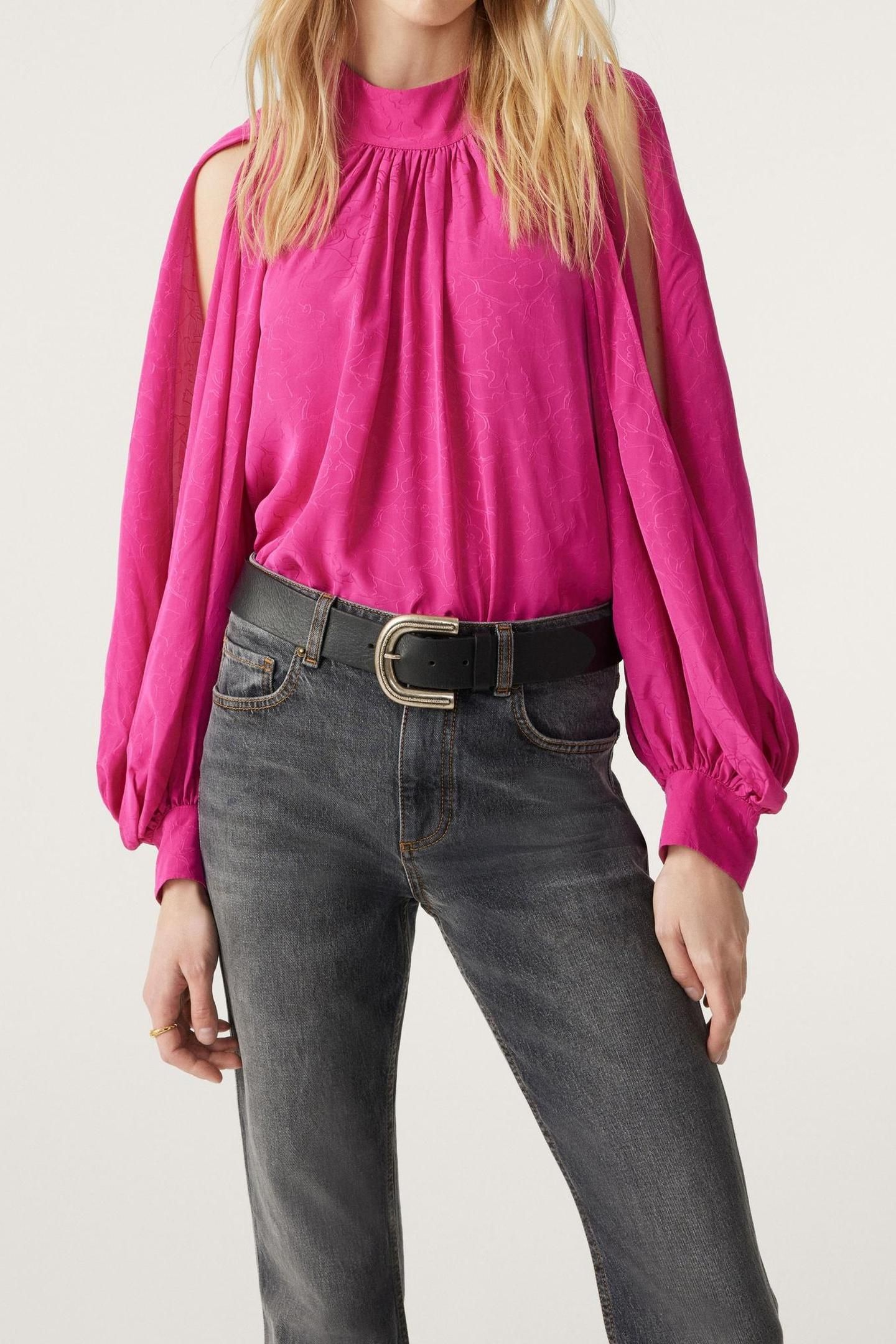 LONG SLEEVES TOP FUSHIA 1