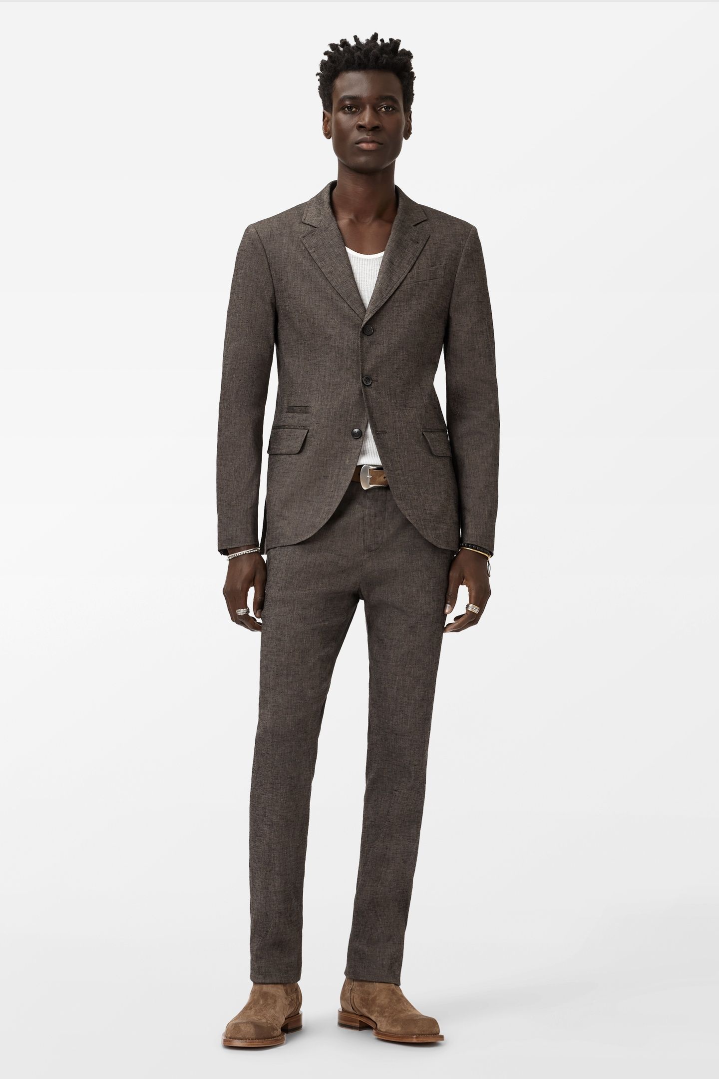 RIND JACKET - SLIM FIT NOTCH LAPEL JACKE MUSHROOM 2