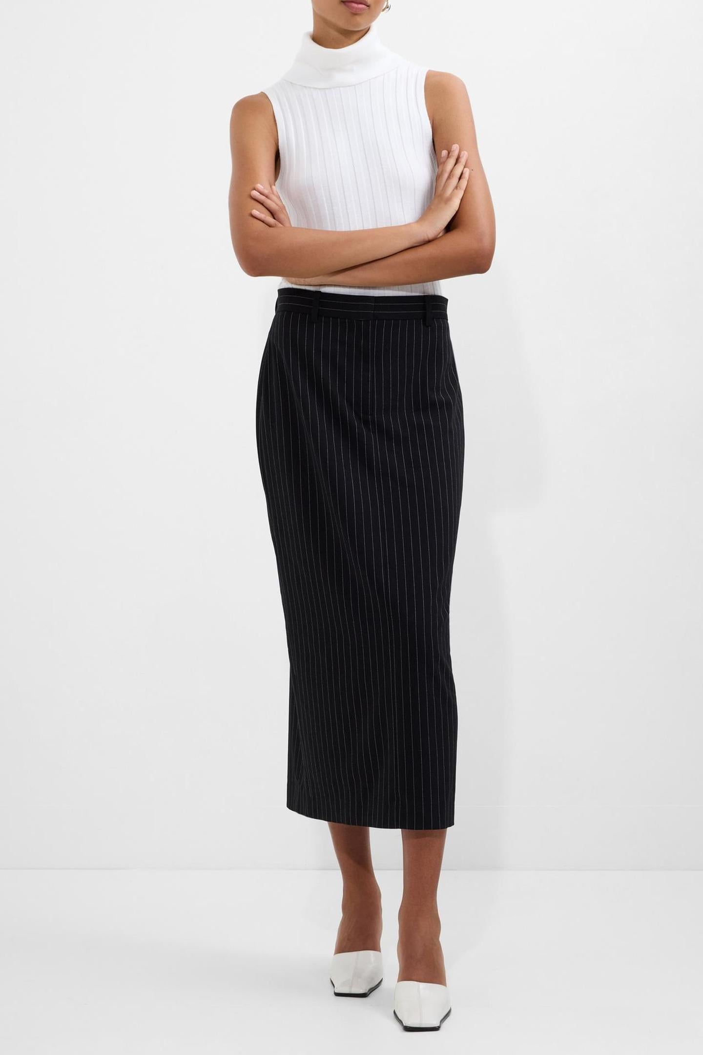 MORGAN TAILORED MIDI SKIRT BLACK WINTER WHITE BLACK WINTER W 1
