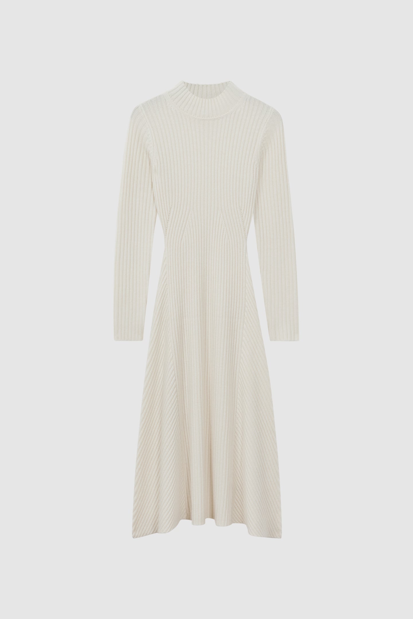 HIGH NECK MIDI DRESS CREAM 3