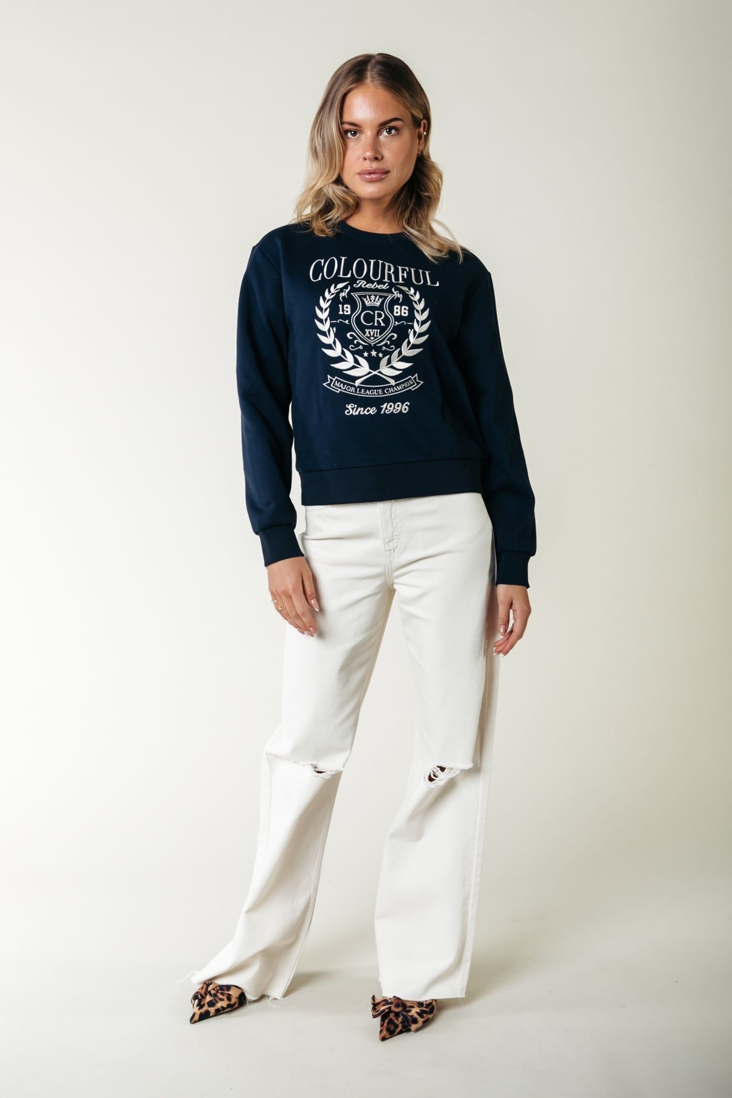 COLLEGE 1986 EMBRO RELAXED SWEAT NAVY 1