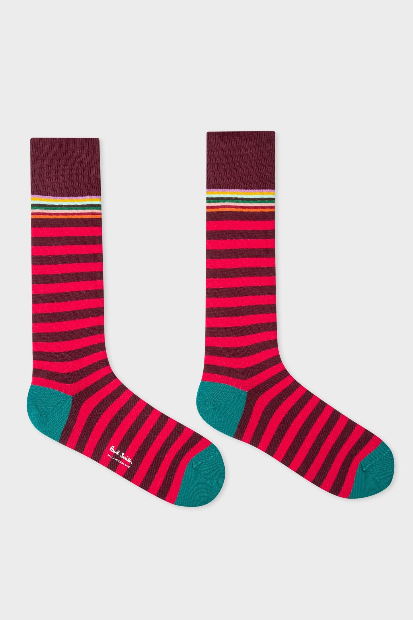 MEN SOCK TWO STRIPE RED 1