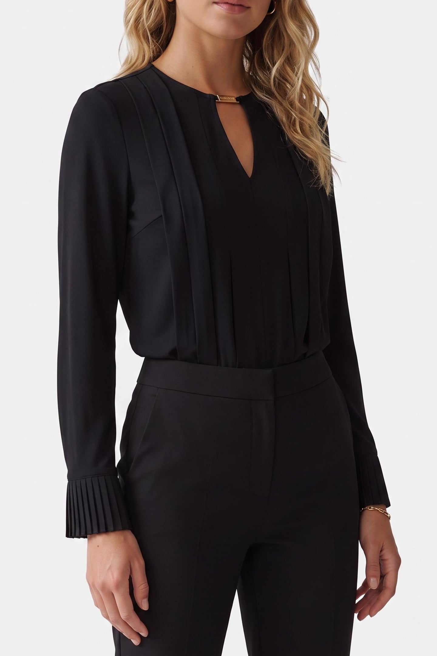 ANITA V NECK LS BLOU JET BLACK A996 1