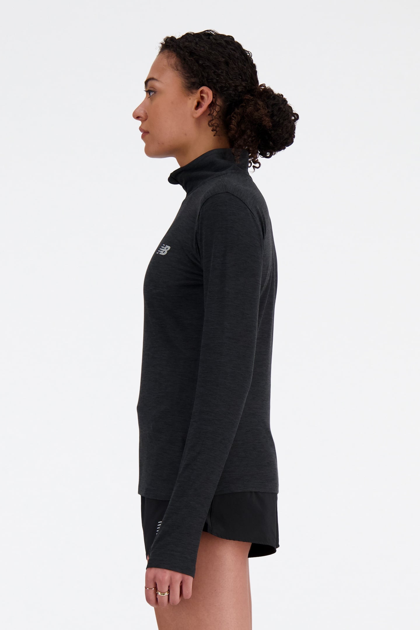 SPORT ESSENTIALS SPACE DYE 1/4 ZIP BKHEATHR 6