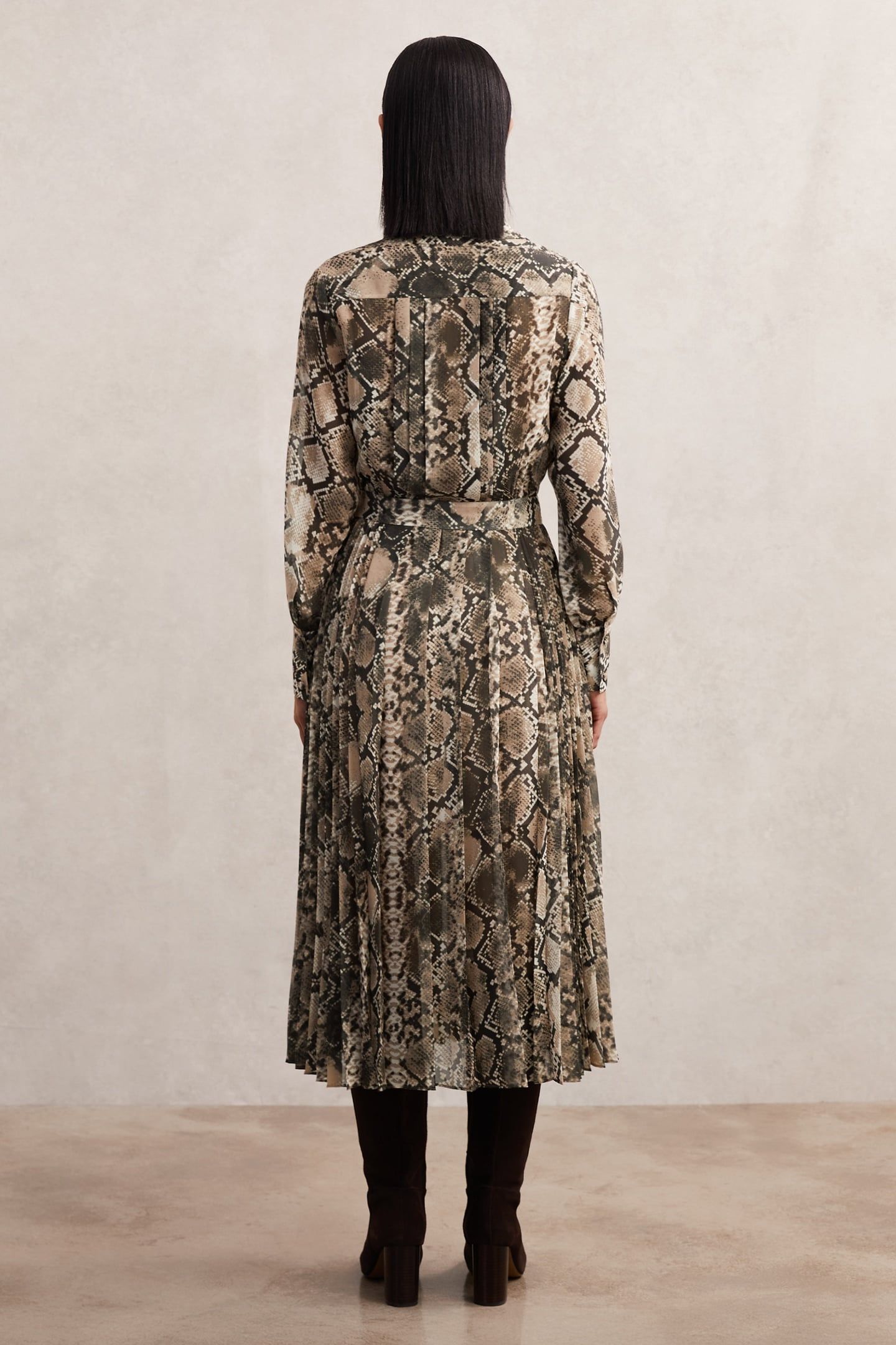 SNAKE PRINT MIDI DRESS NEUTRAL 2
