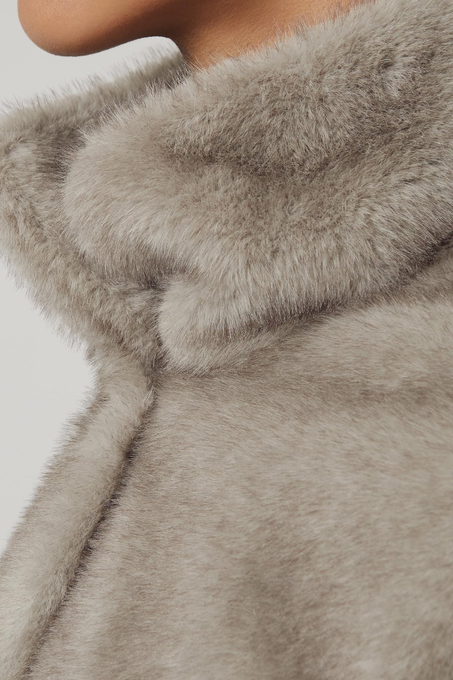 FAUX FUR CASUAL JACKET GREY 8