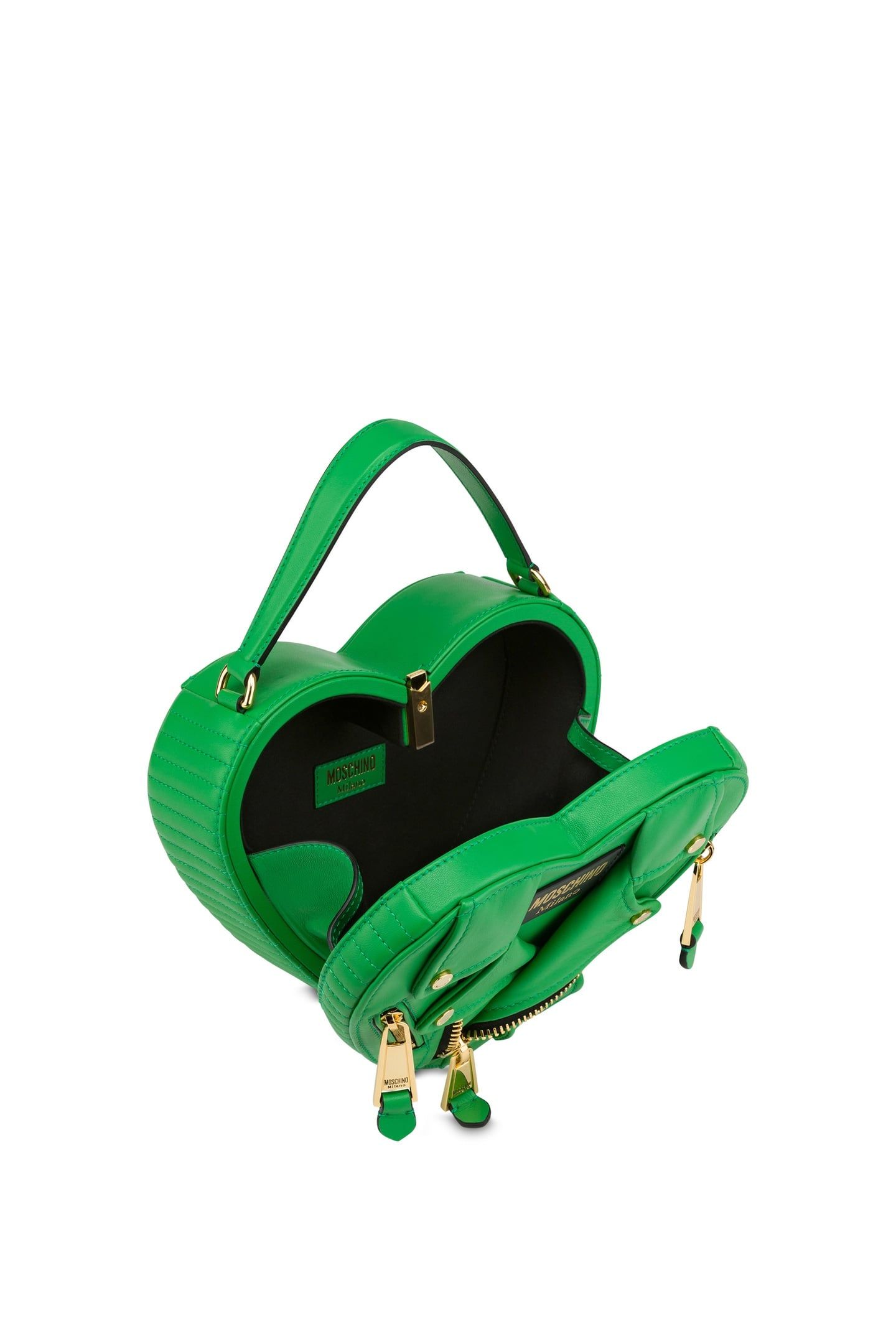 HEART BIKER BAG IN NAPPA LEATHER GREEN 3