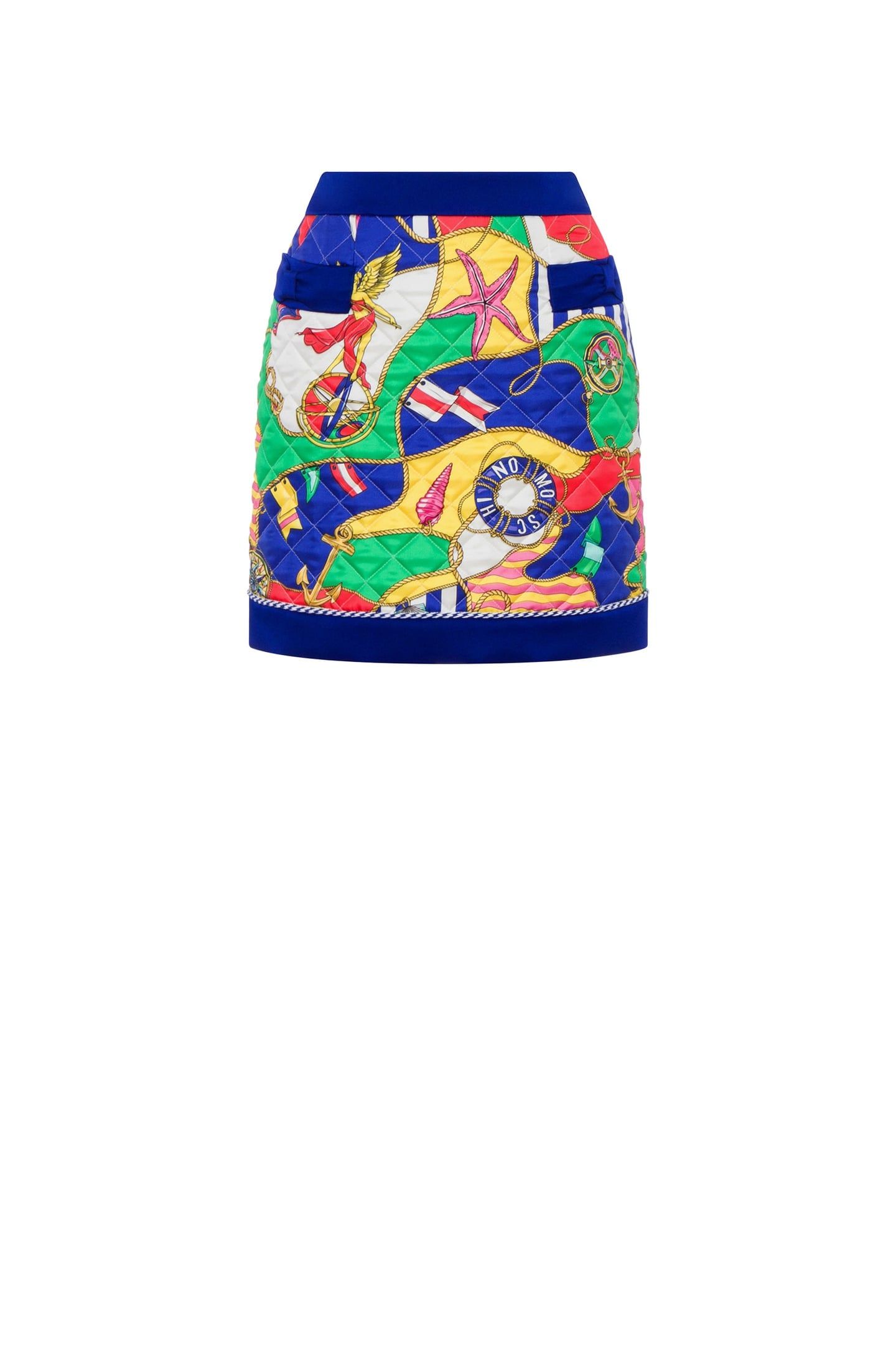 ALLOVER NAUTICAL SILK TWILL MINISKIRT BLUE 3