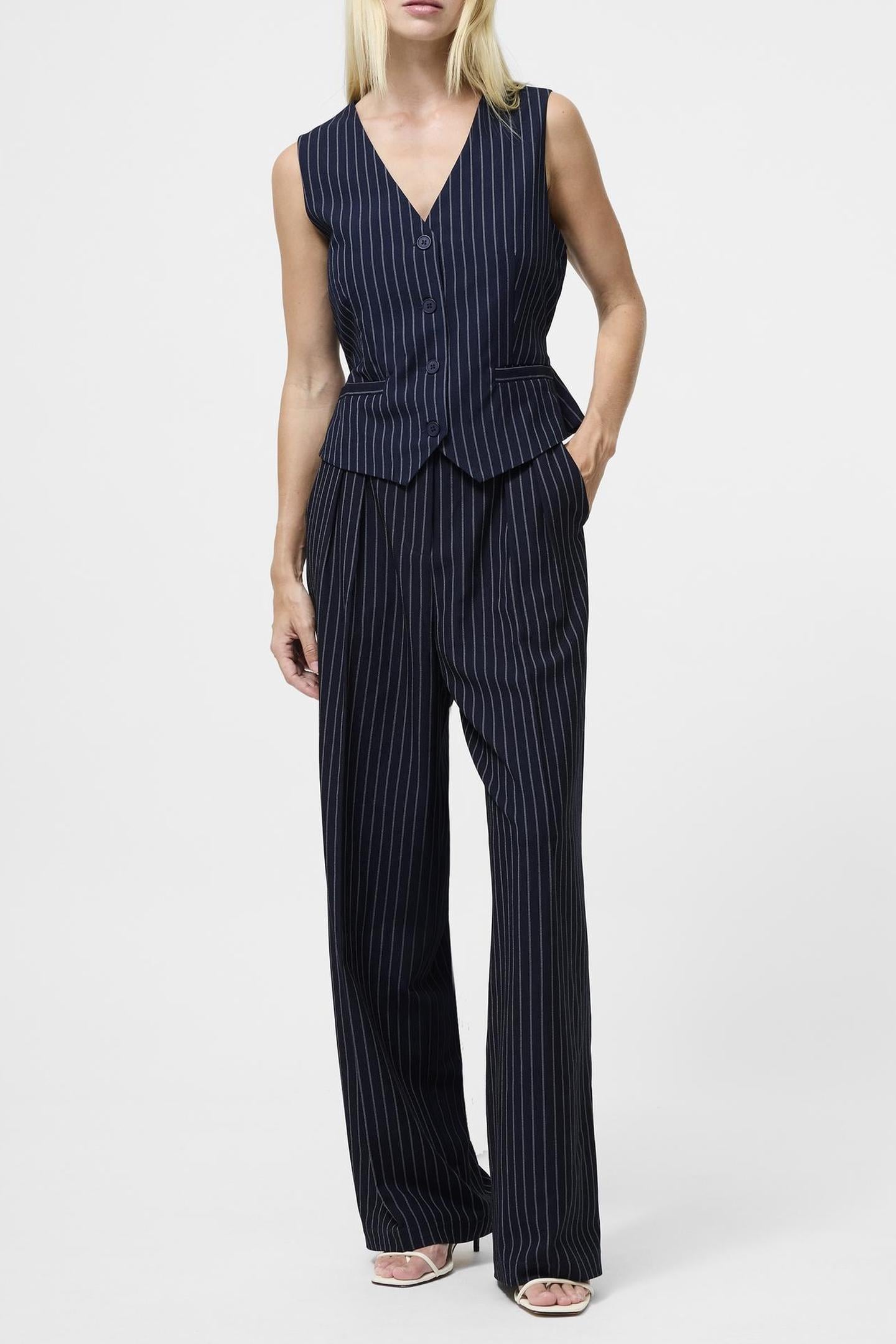 PINSTRIPE TAILORING TRSR NAVY/W.WHITE 1