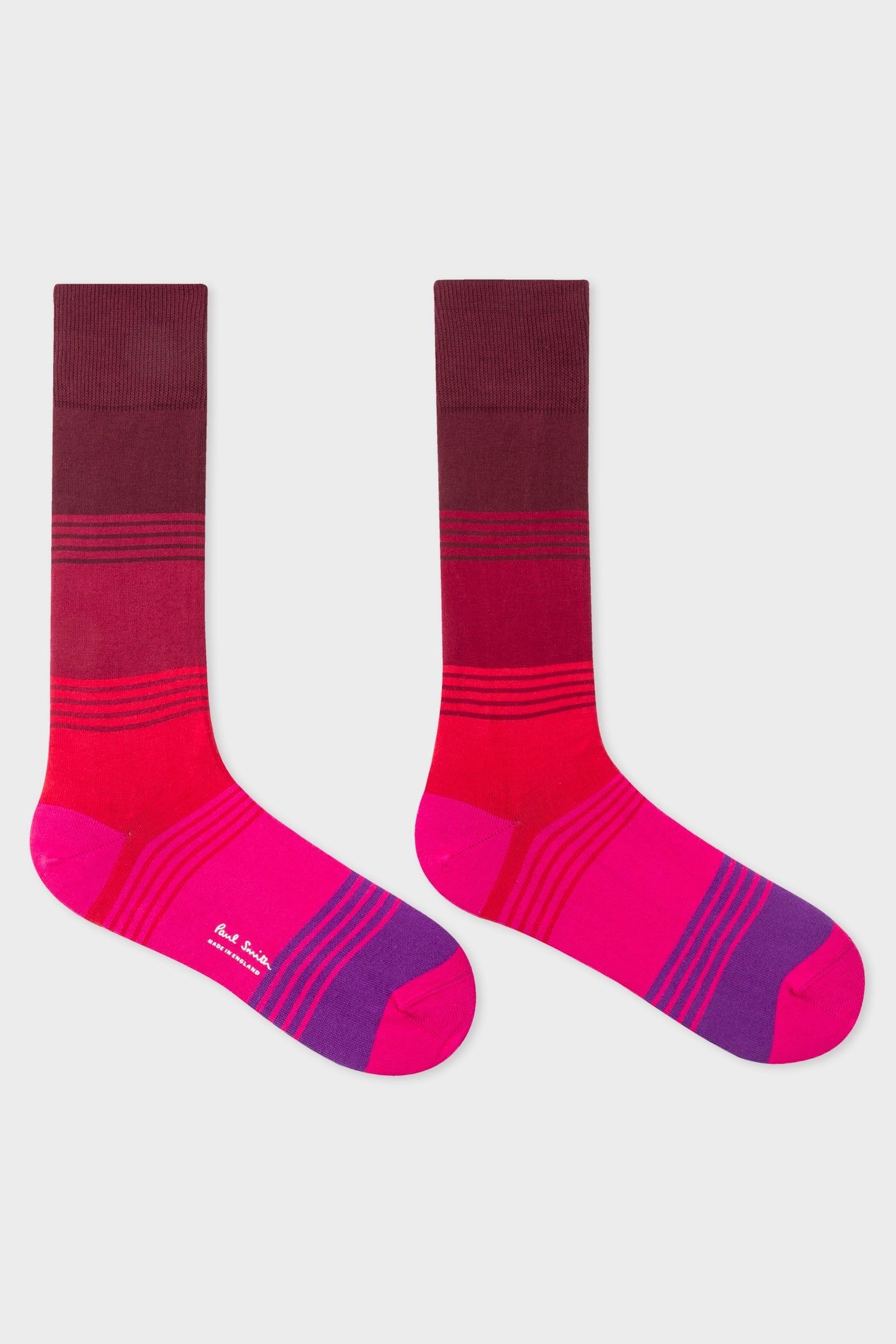 MEN SOCK GRADED STRIPE PINK 1