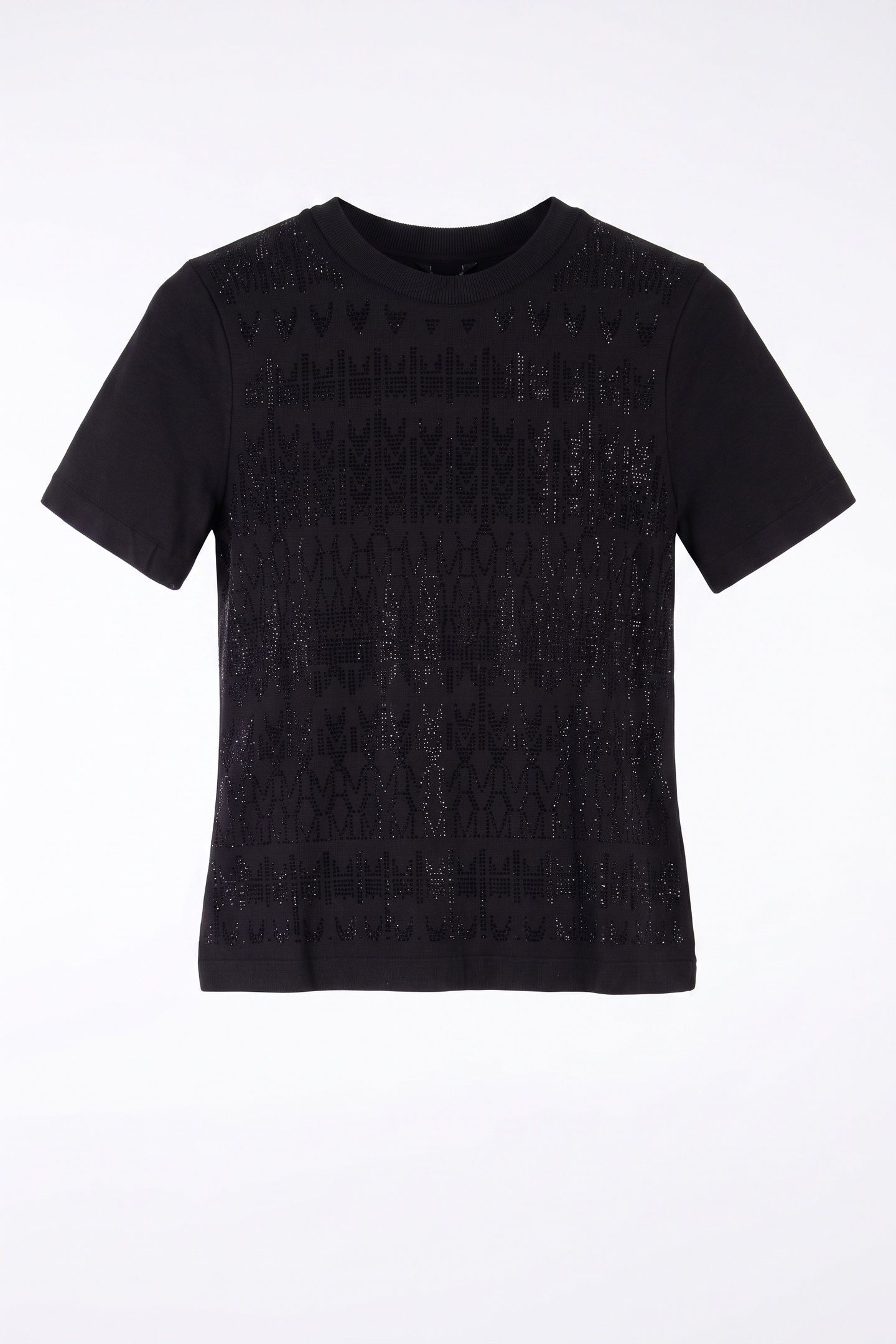 ANNA SS ROUND NECK T JET BLACK A996 3