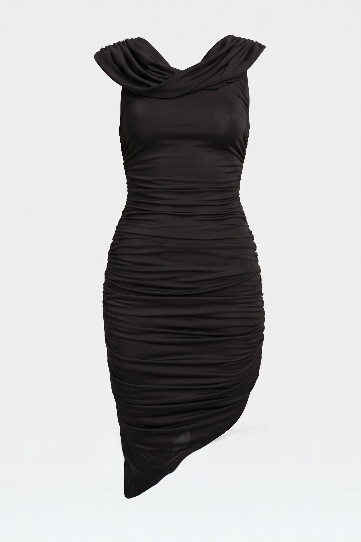 PATTY COWL NECK DRES JET BLACK A996 3