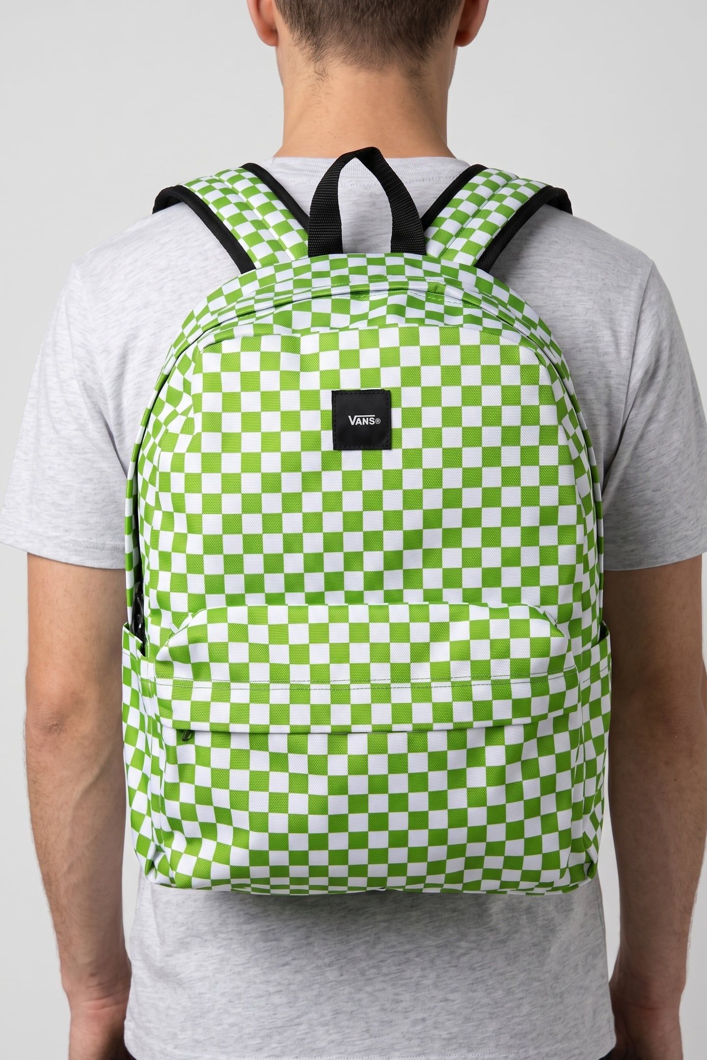UNISEX OLD SKOOL CHECK BACKPACK GREEN 1