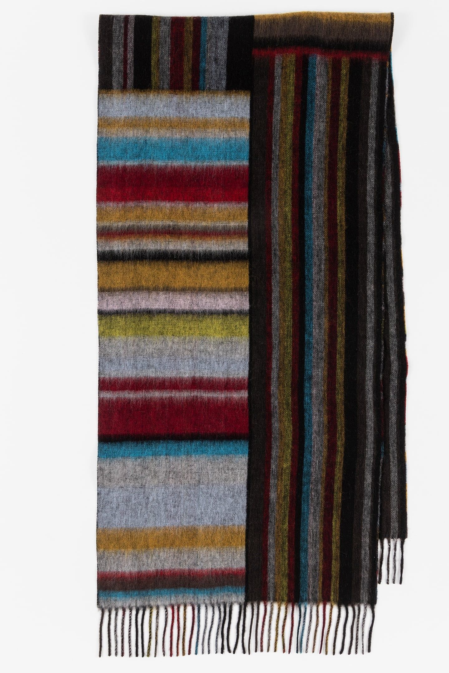 MEN SCARF SIGNATR MASH UP MULTI COLOURED 1