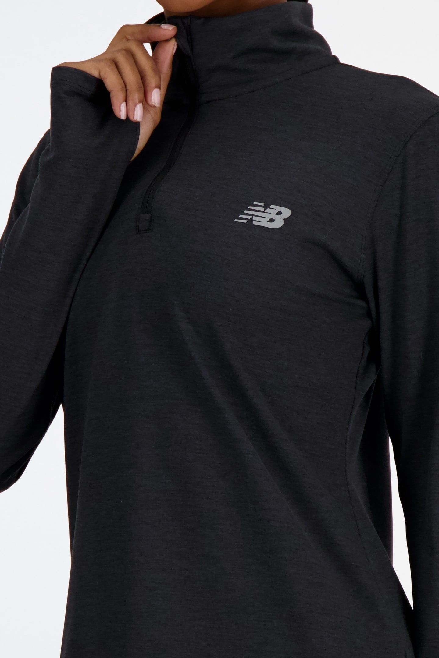 SPORT ESSENTIALS SPACE DYE 1/4 ZIP BKHEATHR 8