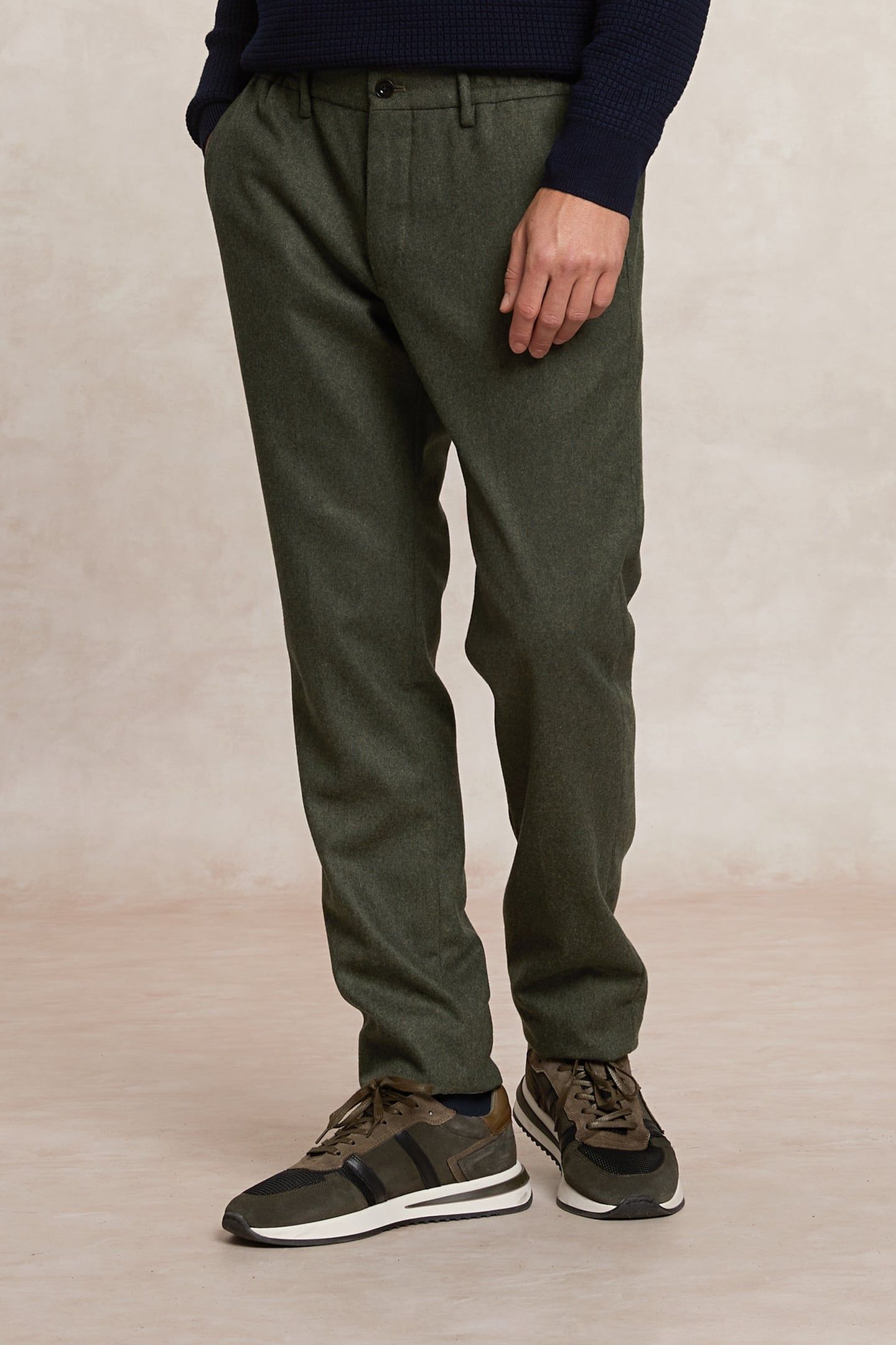 CLASSIC FLANNEL PANTS ELASTIC WAIST GREEN 3