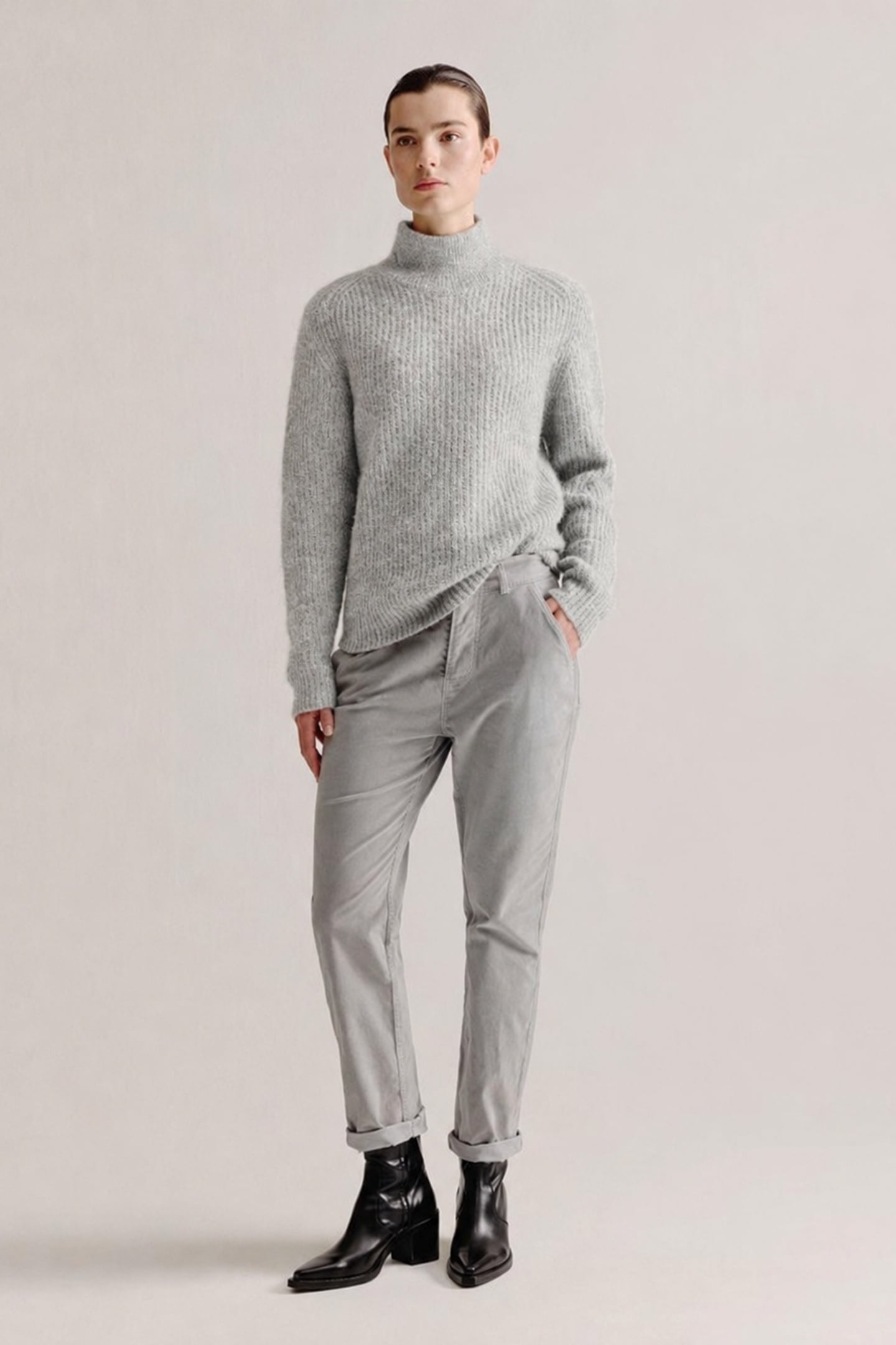 AURORA SWEATER LIGHT GREY MELANGE 1