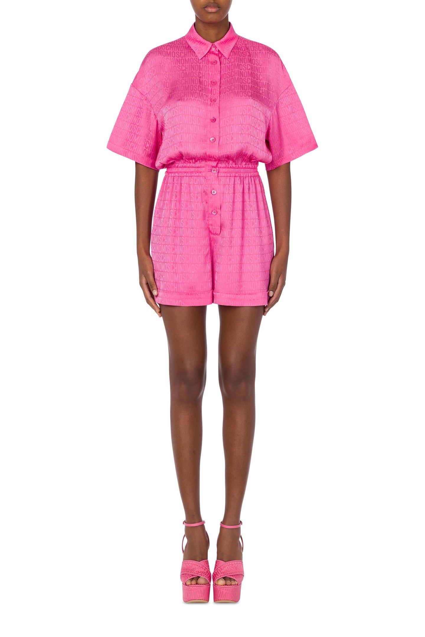 ALLOVER LOGO TWILL JUMPSUIT PINK 1