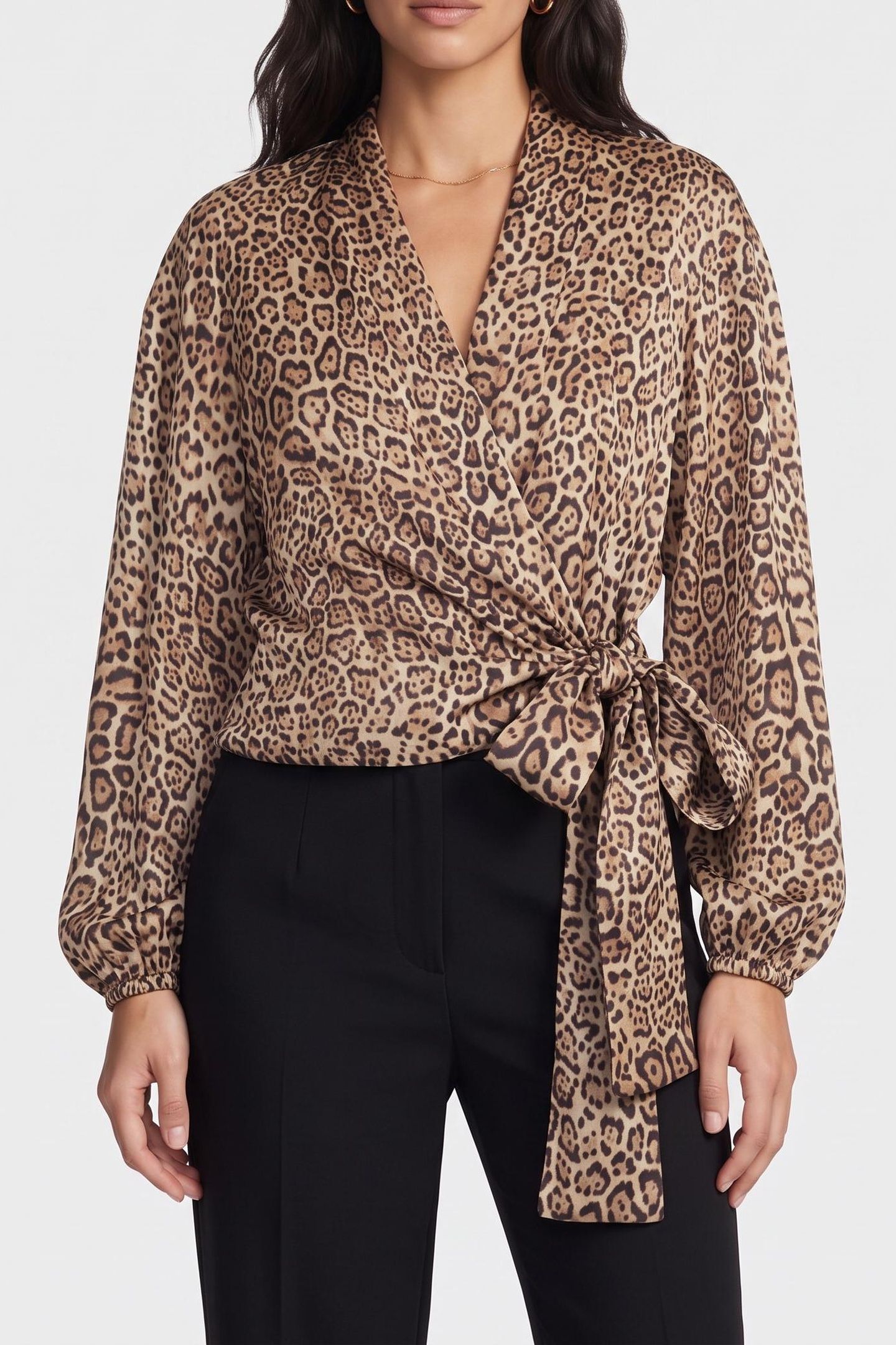 ALANIS WRAP LS BLOUS CHARMING LEOPARD ALL 1