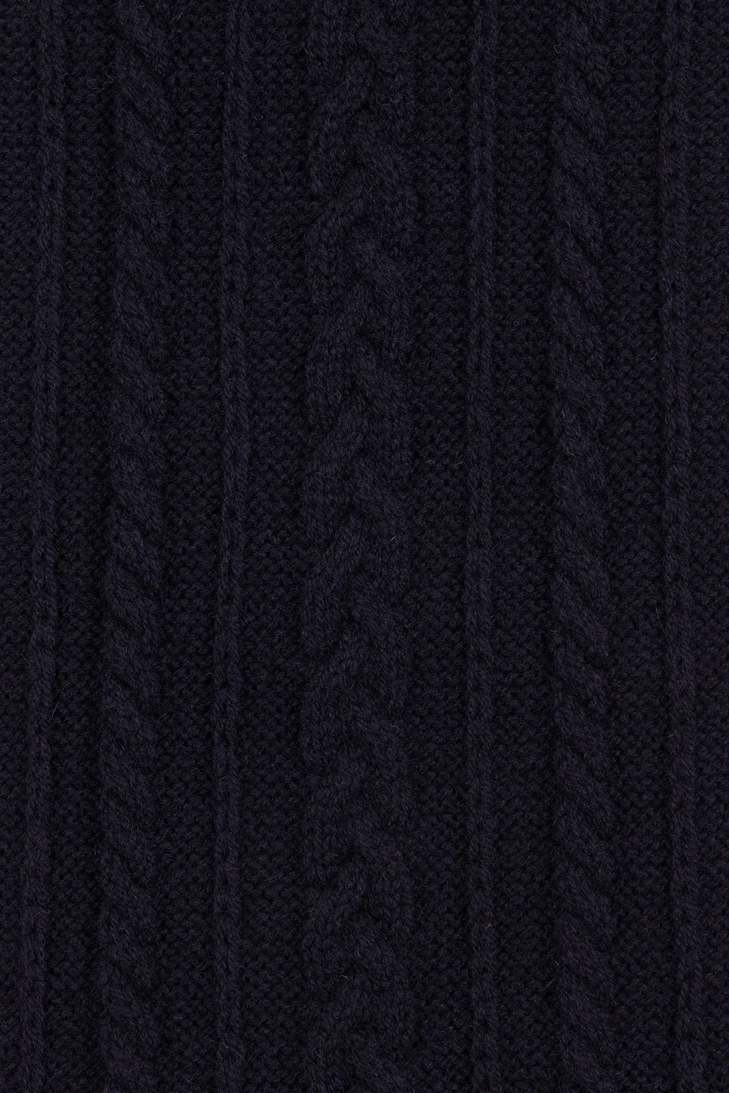 WOMEN SCARF CABL FUR POM NAVY 9