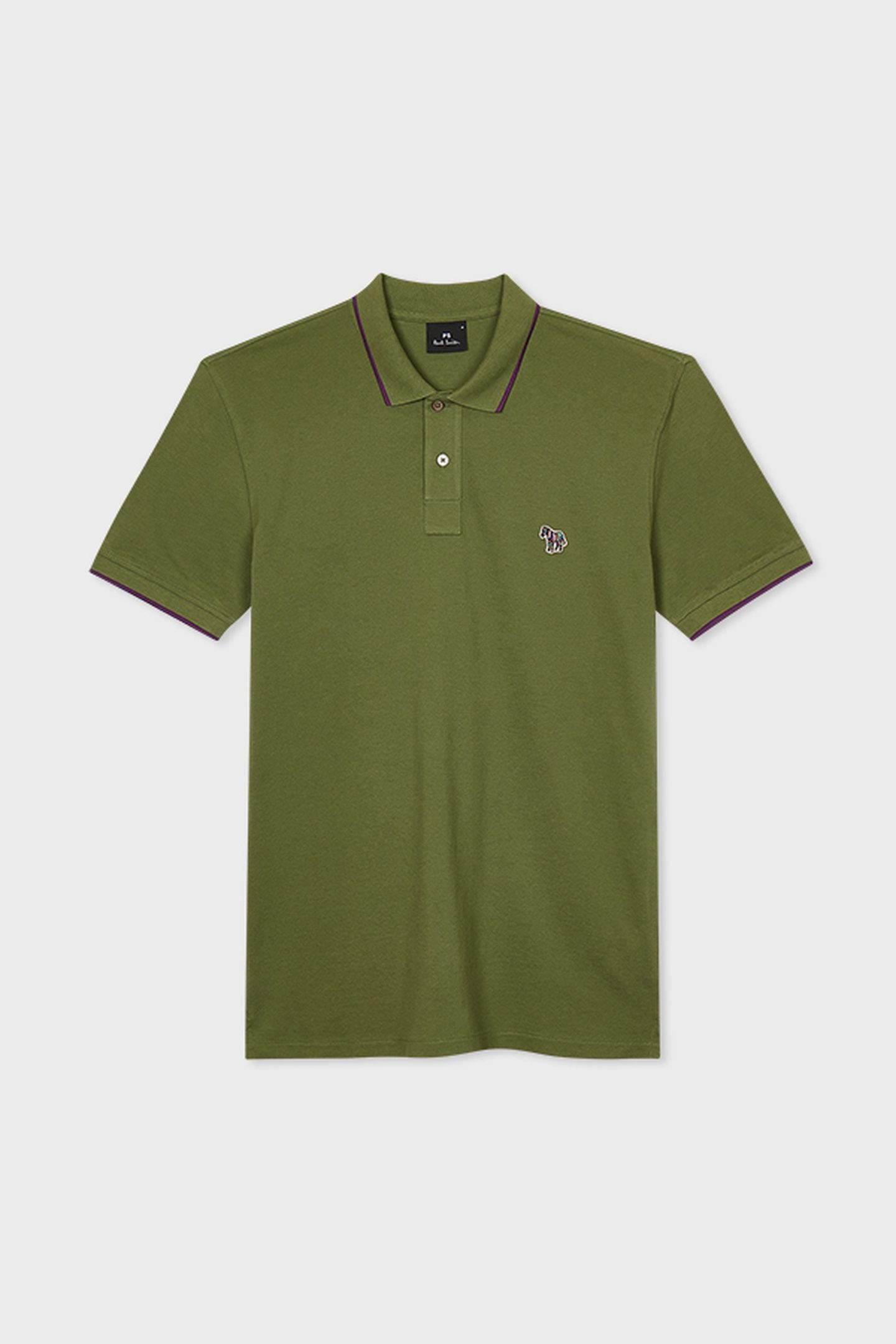 MENS SLIM POLO SS ZEB BADGE LT GREYISH GREEN 4