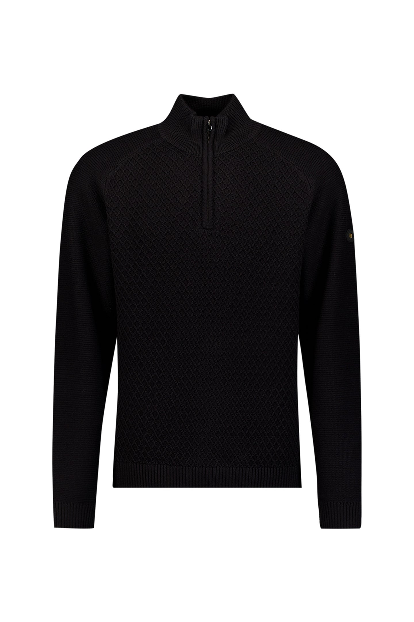 PULLOVER HALF ZIP CABLE KNIT BLACK 5