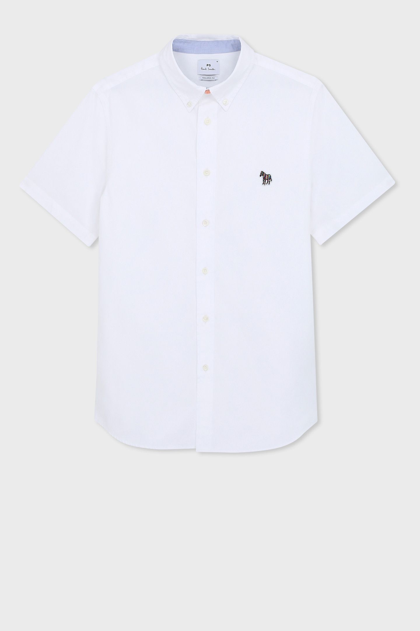 MENS SS TAILORED FIT SHIRT ZEB BADGE WHITE 1