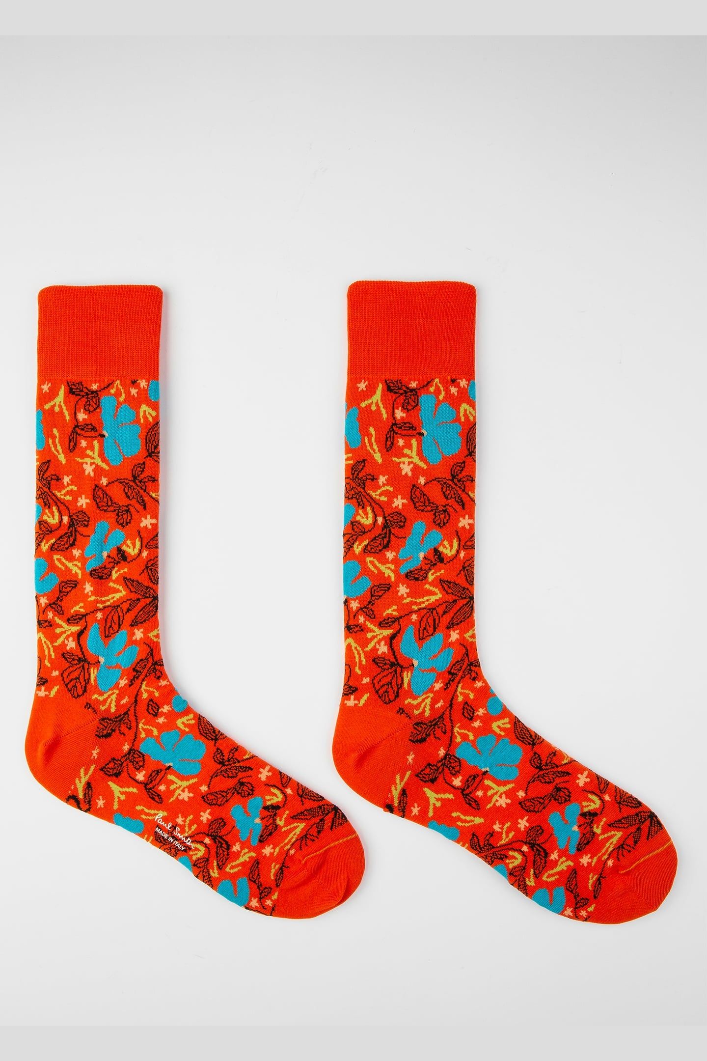 MEN SOCK SEA FLORAL ORANGE 2