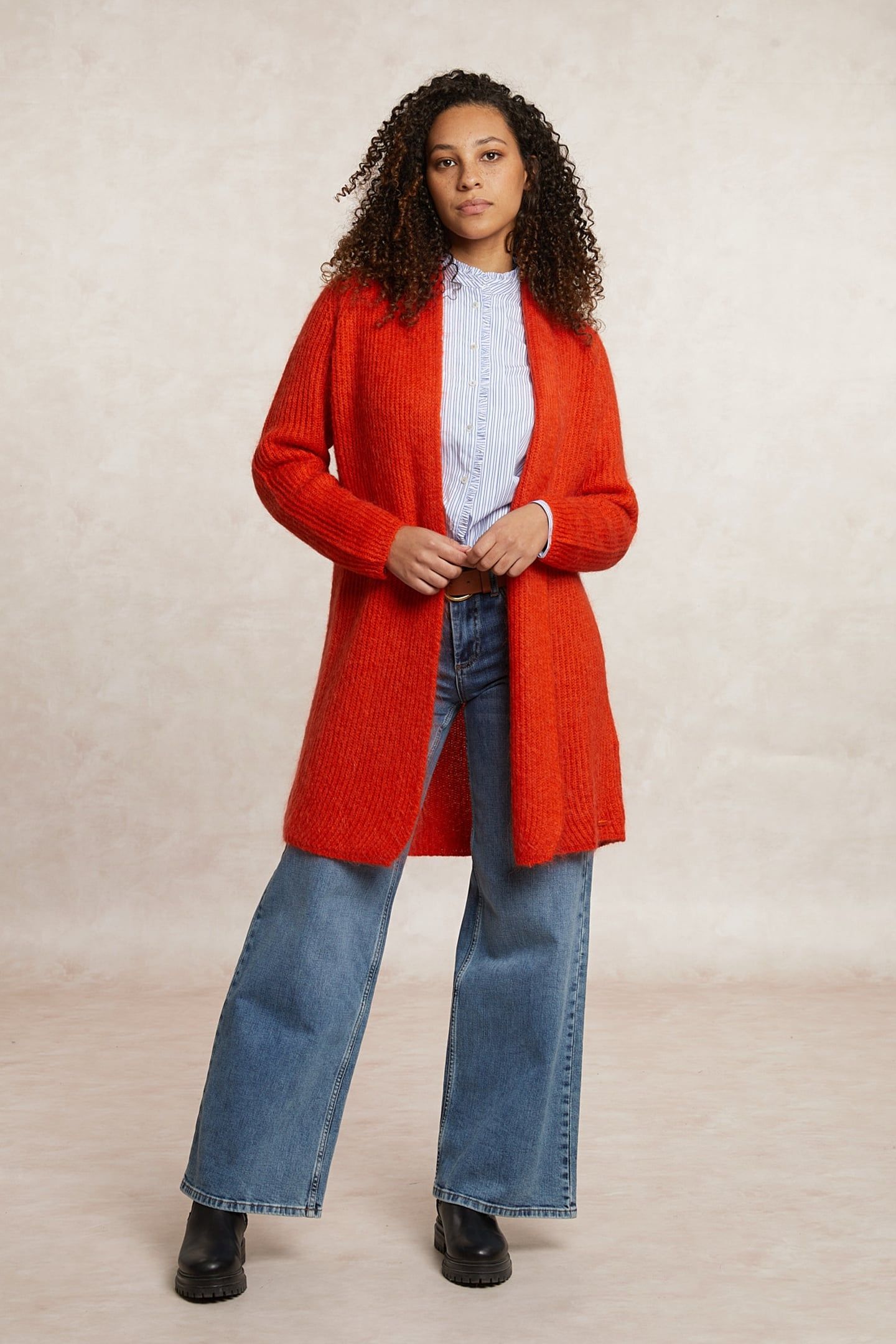 LONG CARDIGAN LONG SLEEVES ORANGE 1